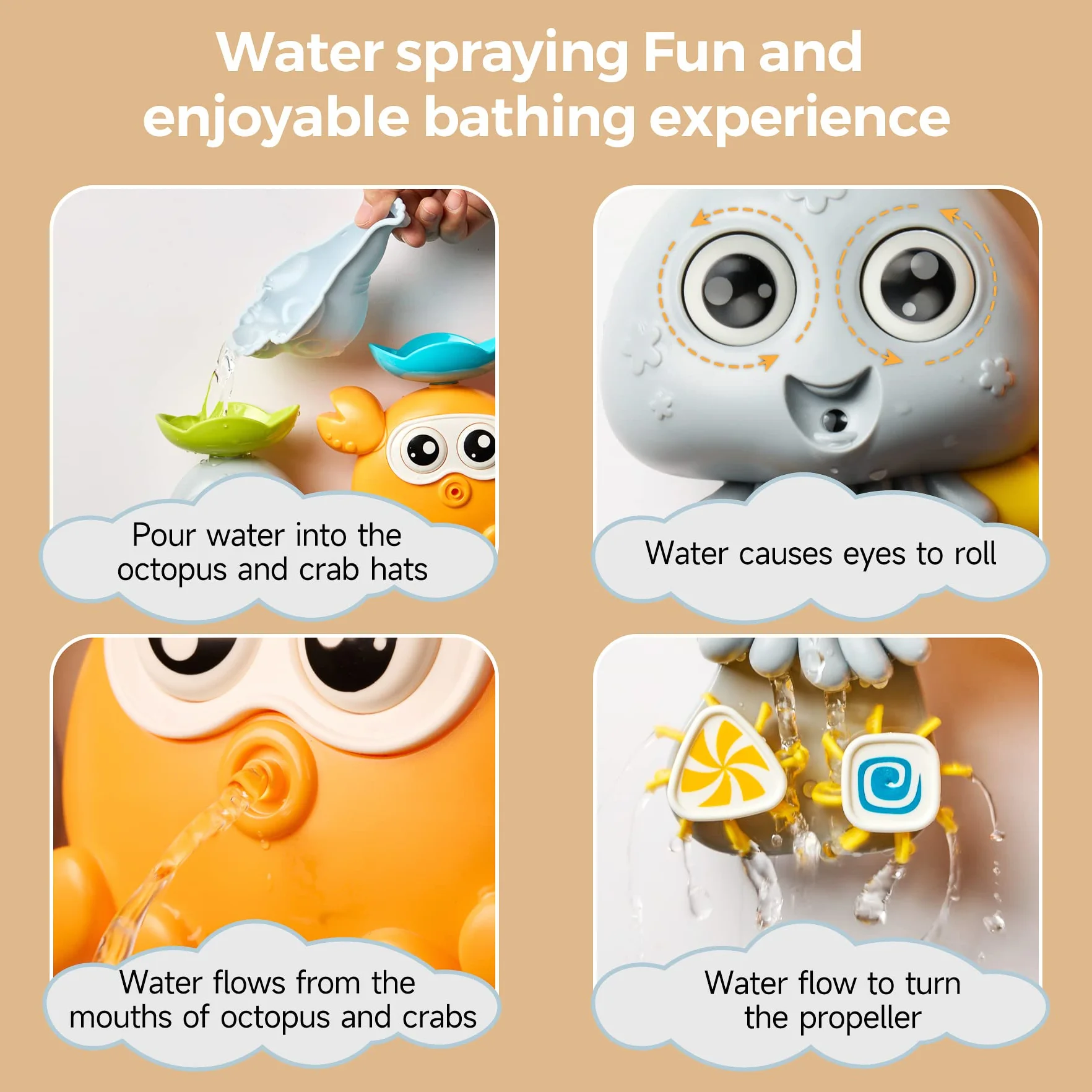 OR OR TU Zabawki do kąpieli dla dzieci , Toddler Kids Zabawka do kąpieli z przyssawkami Zabawka do kąpieli Slide Track, Młyn wodny Obracające się zabawki wodne Baby Bath Shower Swimming Toys