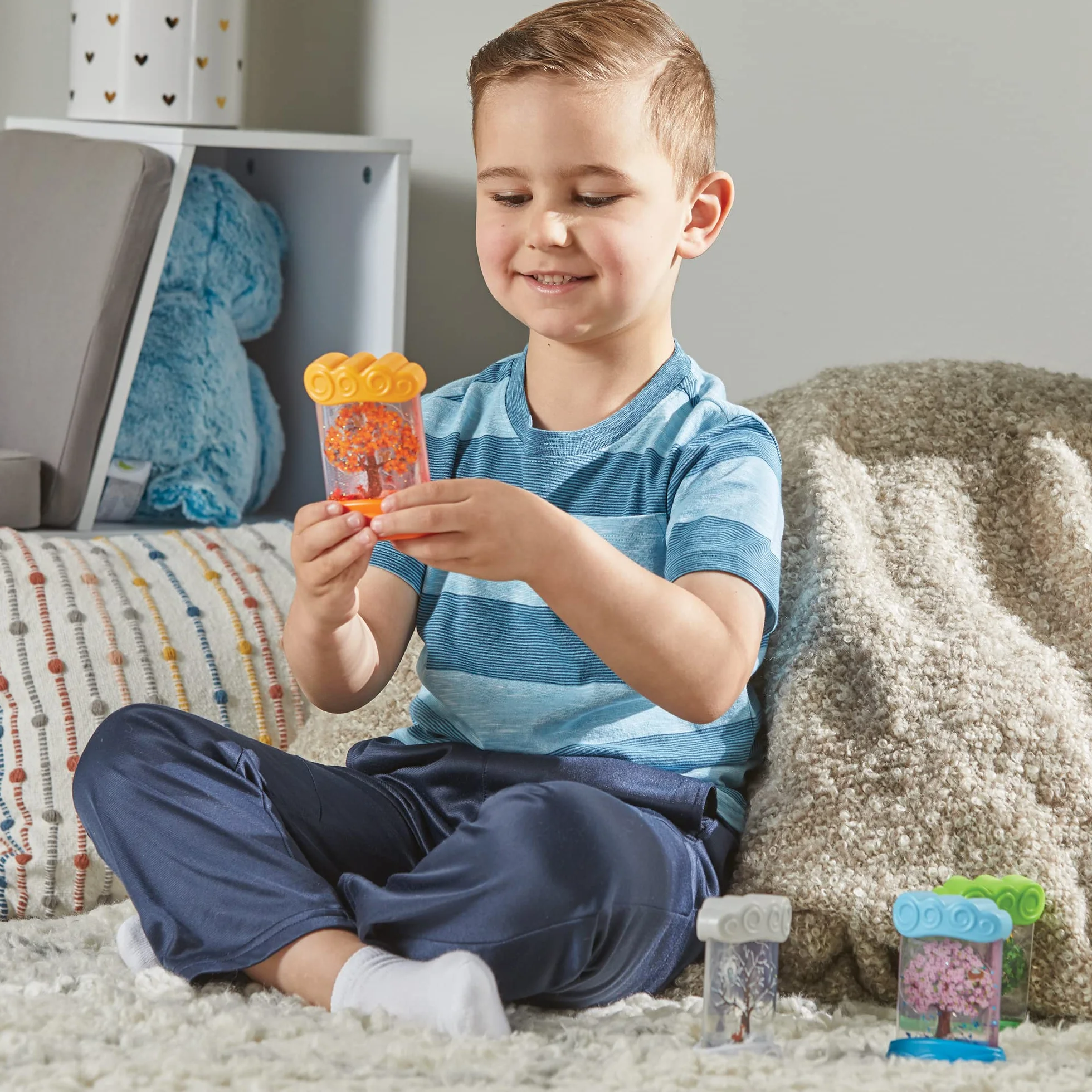 Learning Resources Tubki Sensoryczne z Porami Roku, Antystresowe tubki sensoryczne, Nauka o pogodzie dla dzieci, Narzędzia do łagodzenia lęku, Zabawki łagodzące stres, Pomoce do kącika wyciszenia, 3+