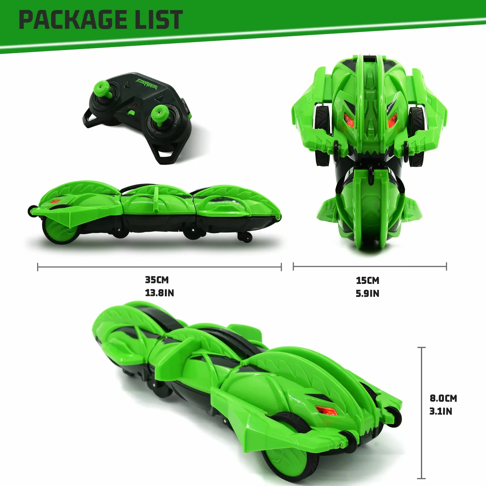 Feature RC TERRASECT - STWORZENIE -Zabawka sterowana radiowo do pomieszczeń i na zewnątrz z możliwością obrotu o 360° z efektami świetlnymi i zasięgiem 40 m - Zabawki dla dzieci od 8 lat
