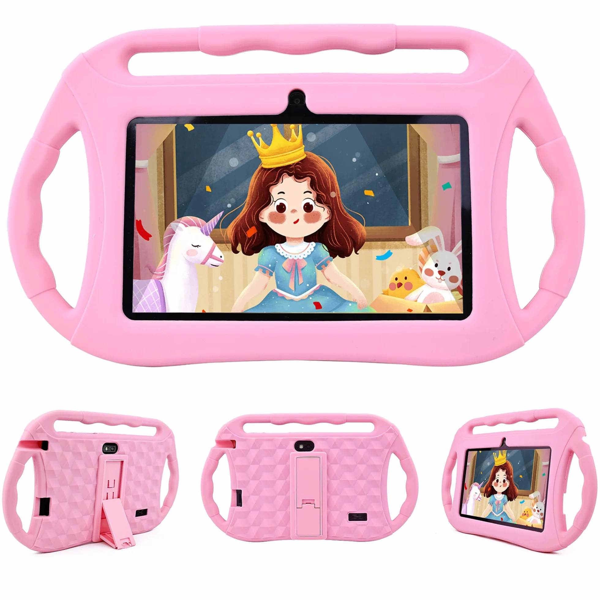 Veidoo Tablet dla Dzieci 7 Cali, 2GB RAM 32GB ROM, WiFi, Ekran IPS, Kontrola Rodzicielska, Gry, Edukacyjny Tablet dla Maluchów(Różowy)