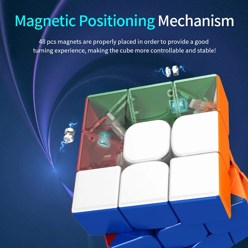 MOYHU RS3M Speed Cube 3x3 siła magnetyczna,Profesjonalna płynność i wysoka tolerancja na uszkodzenia,Świetne na trening wyścigowy i prezenty urodzinowe