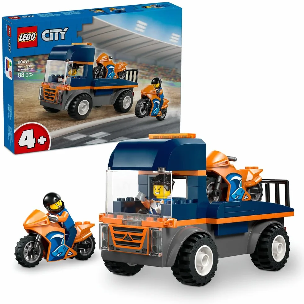 LEGO City Laweta dla motocykli 60491 klocki dla dzieci z minifigurkami