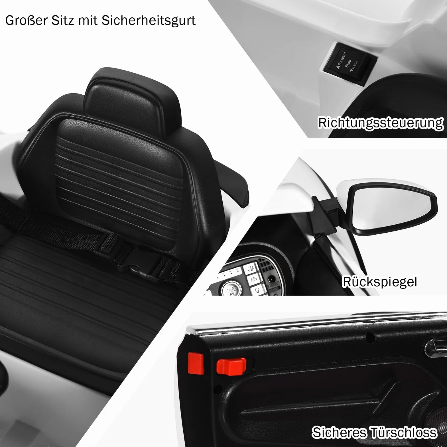 COSTWAY Samochód elektryczny dla dzieci 12 V VW Beetle z pilotem 2,4 G biały