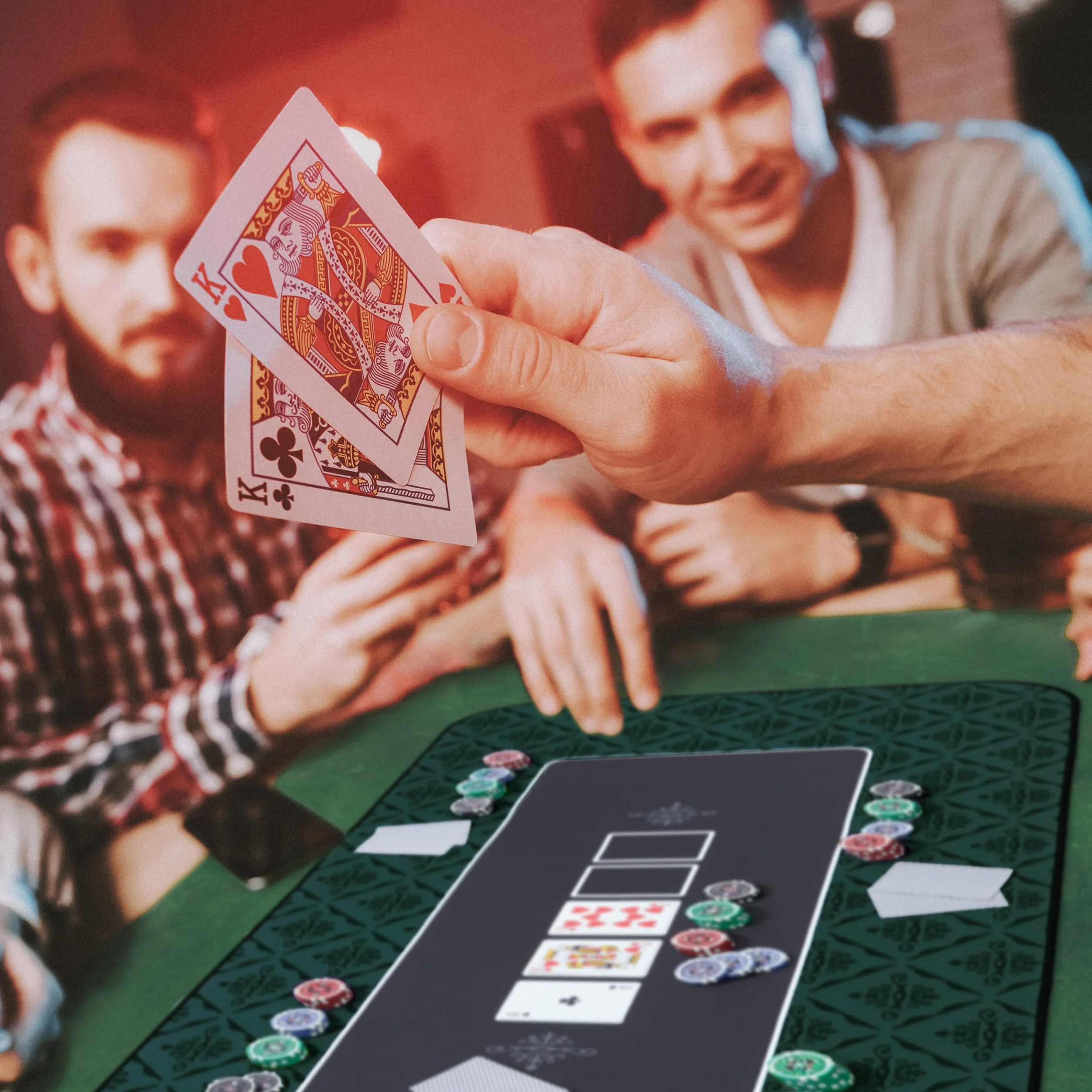 Relaxdays Texas Holdem mata do pokera 120 x 60 cm, podkładka na stół do pokera, duża, antypoślizgowa, poliester, akcesoria do pokera, czarna