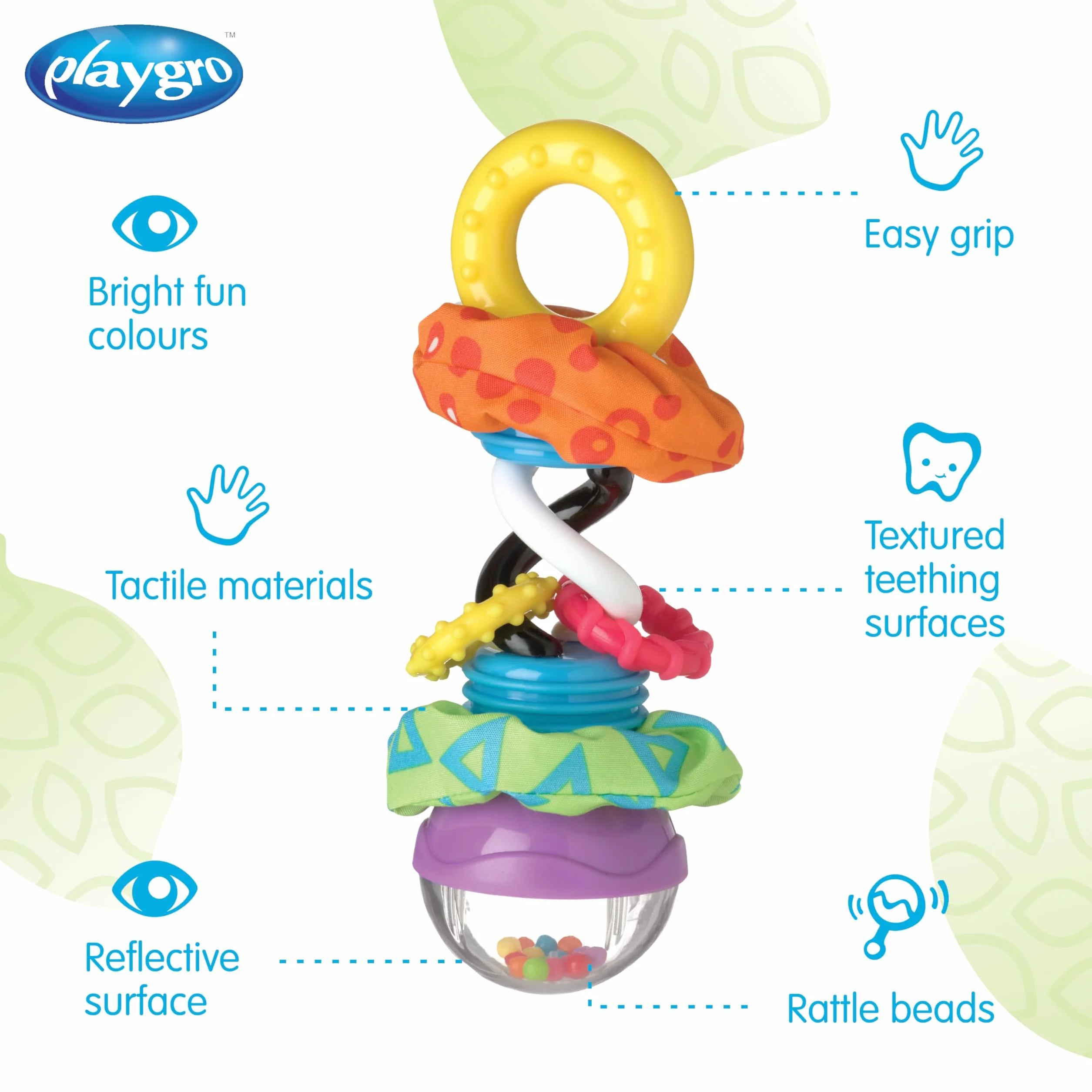 Playgro 764285 grzechotka Super Shaker, od 3 miesięcy, super shaker, kolorowa, 40097