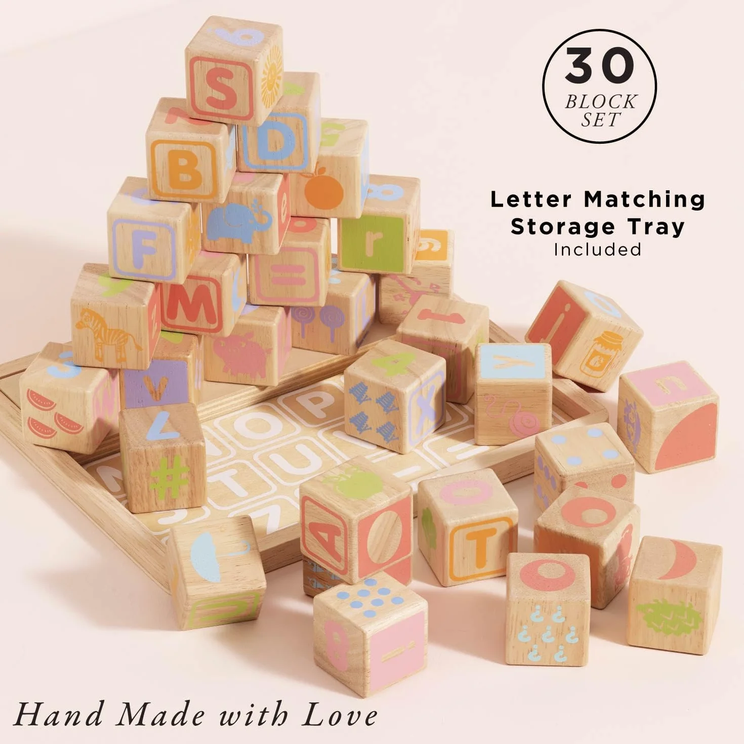 Le Toy Van Petilou Wooden Educational ABC Blocks Toy for Toddlers Babies 1 Year+