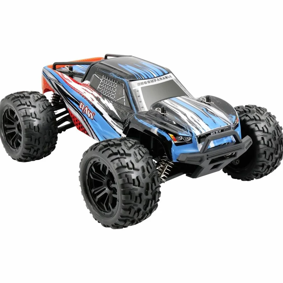 Reely RAW niebieski szczotkowany 1:14 RC model samochodu elektryczny monster truck napęd na wszystkie koła (4WD) RTR 2,4 GHz z z akumulatorem i ładowarką