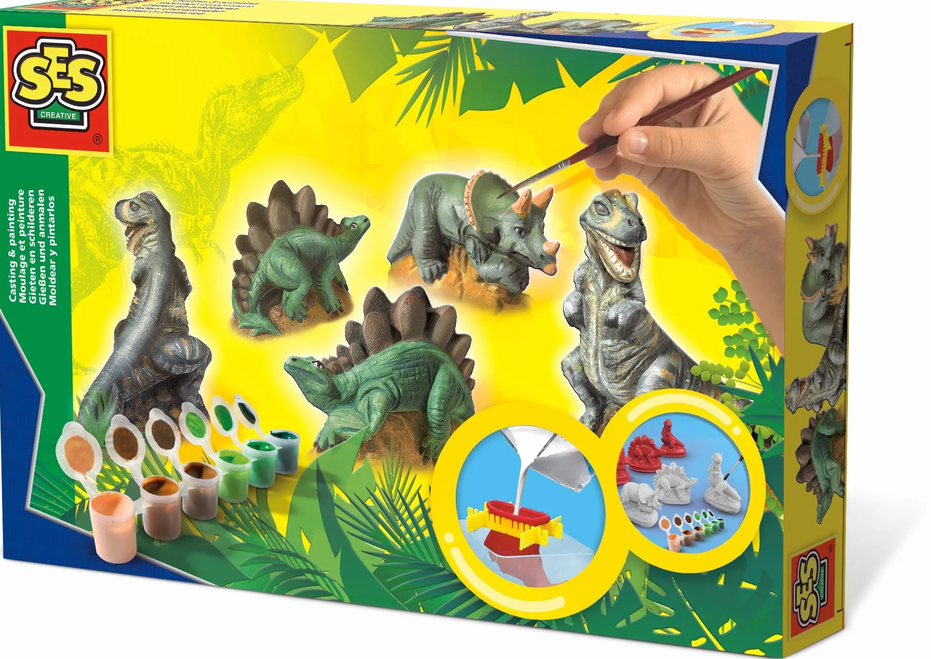 SES Creative SES zestaw do odlewania i malowania dinozaurów, gipsu i malowania, Multi