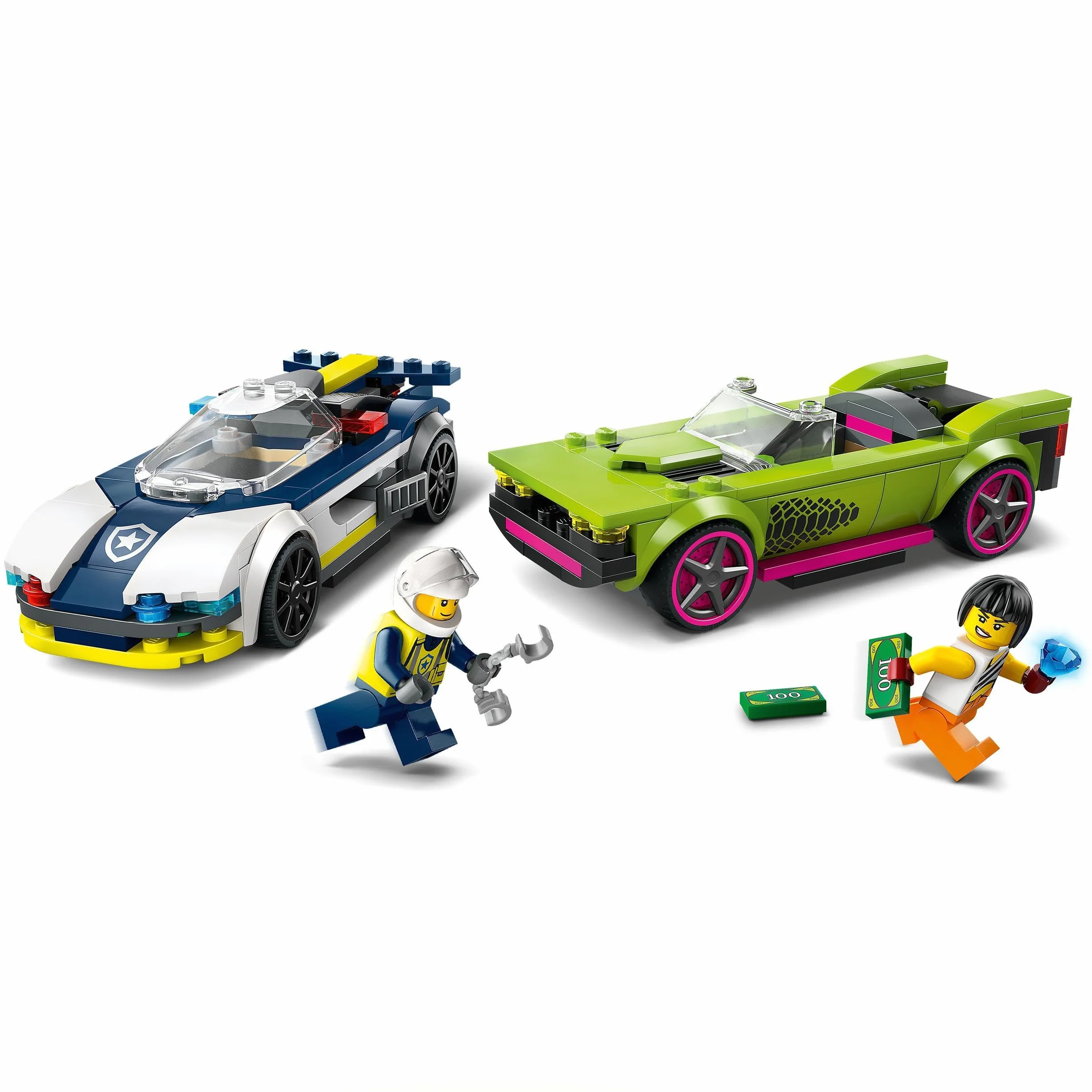 LEGO City Pościg radiowozu za muscle carem 60415 Zabawka do Zbudowania dla 6-latka z Minifigurkami