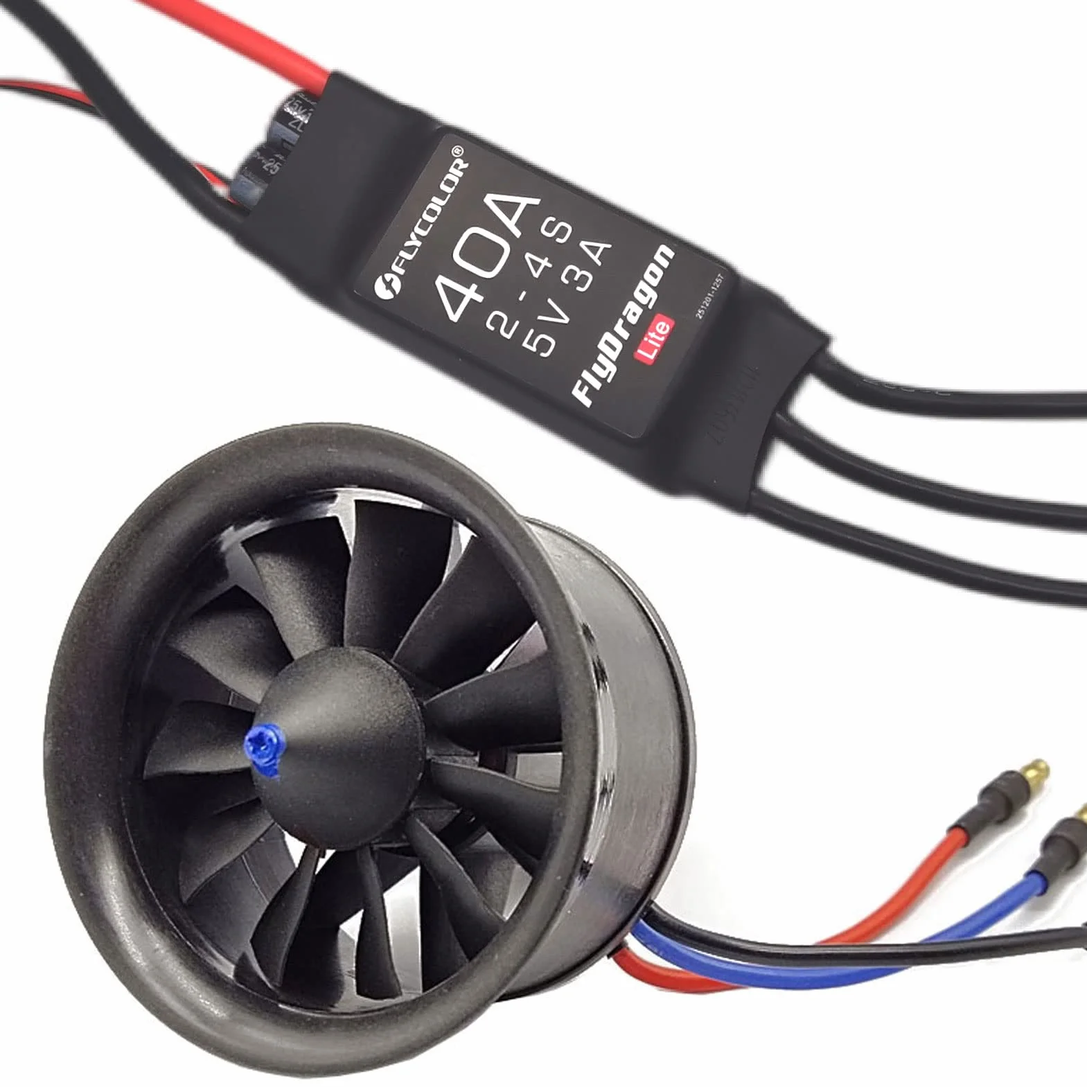 Flycolor EDF 50 mm 4900KV 3S maksymalny ciąg 770 g 11 łopatek wentylator kanałowy z silnikiem bezszczotkowym RC z ESC 40A (2~4S) balans testowany dla samolotu EDF RC Jet