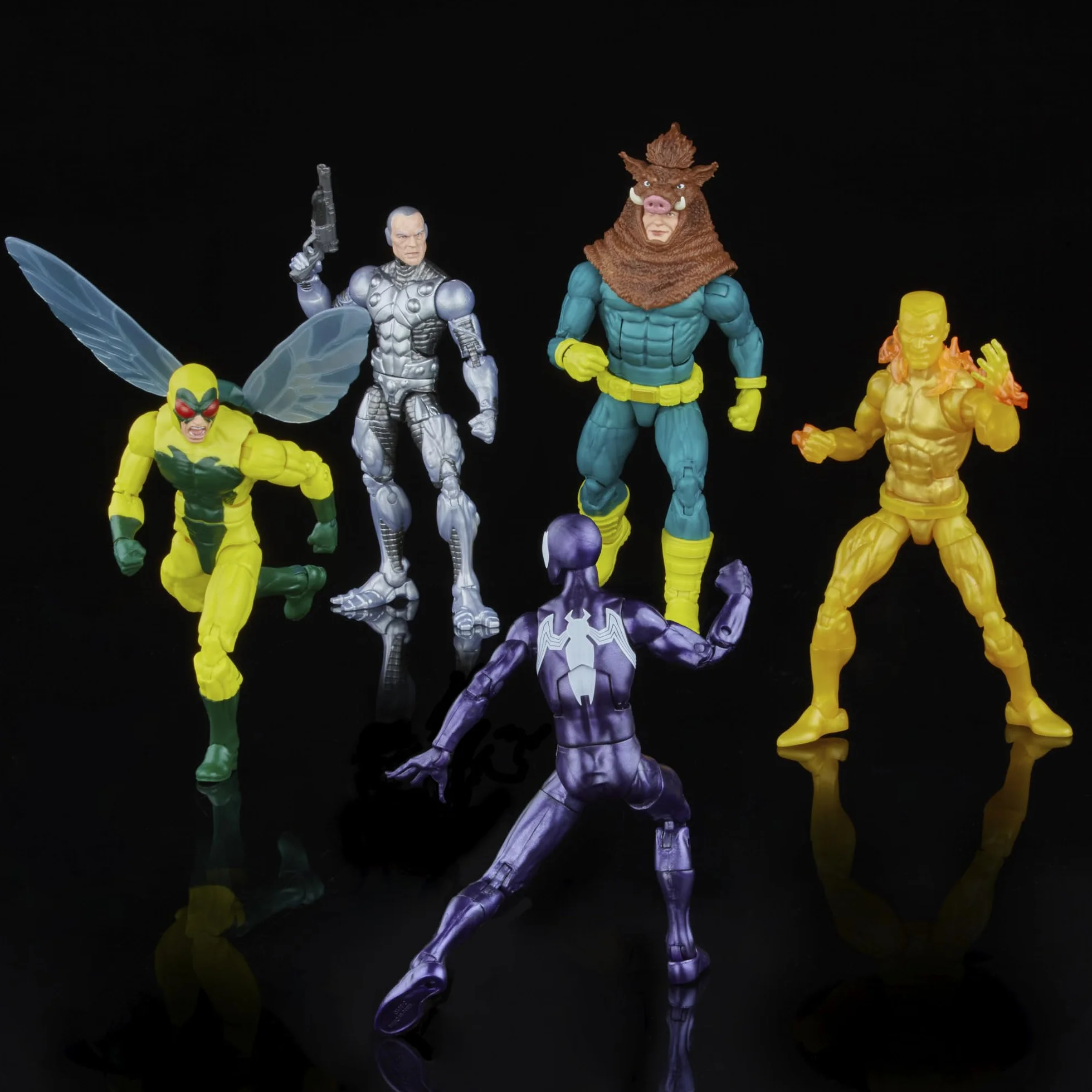 Marvel Legends Series, Zestaw 5 przegubowych figurek Spider-Mana z kolekcji 15 cm, 14 akcesoriów, dla dzieci, od 4 lat wyłącznie w Amazon