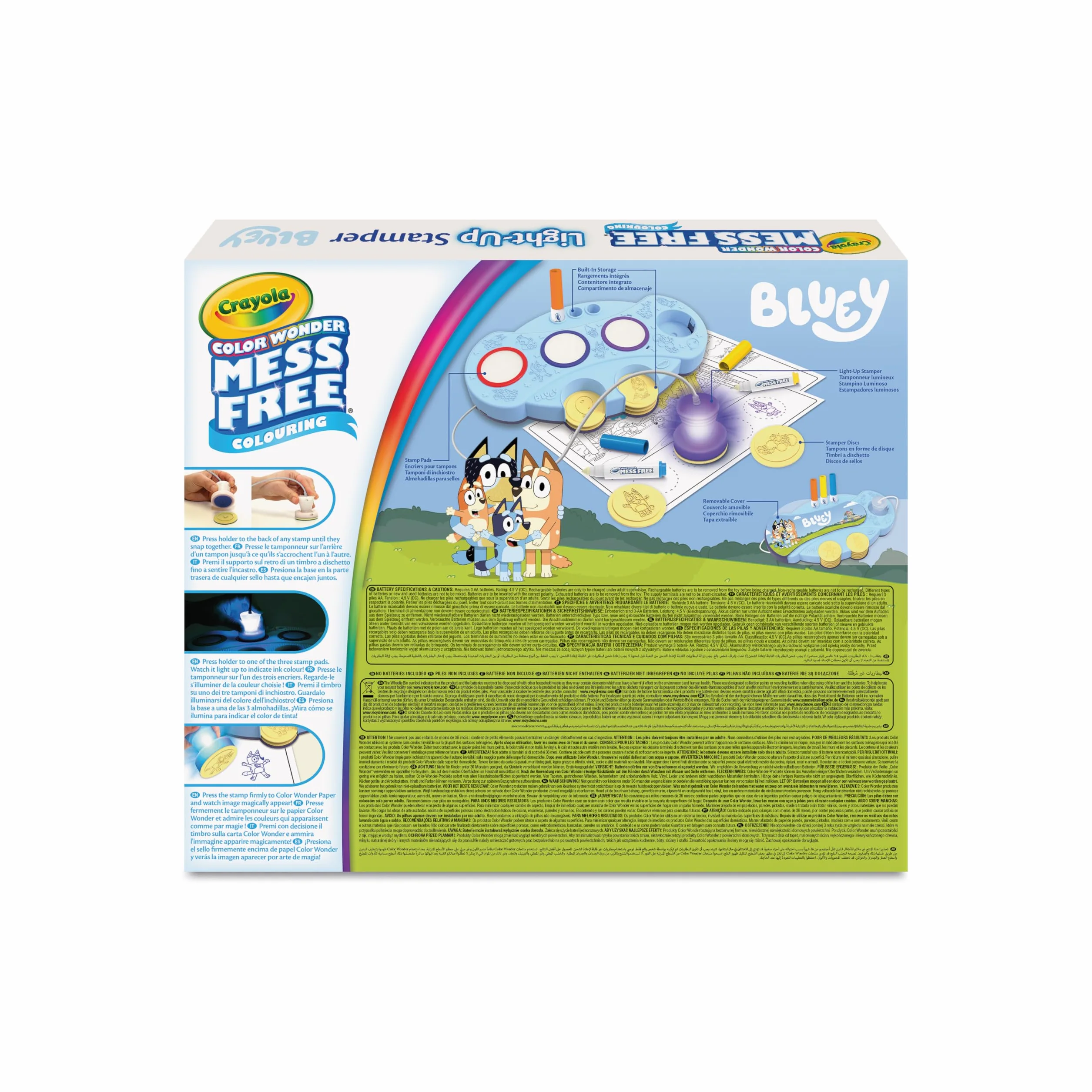 Crayola - Color Wonder stemple świecące niebrudzące Bluey, kreatywne zajęcia i prezent dla dzieci od lat 3, 75-0274