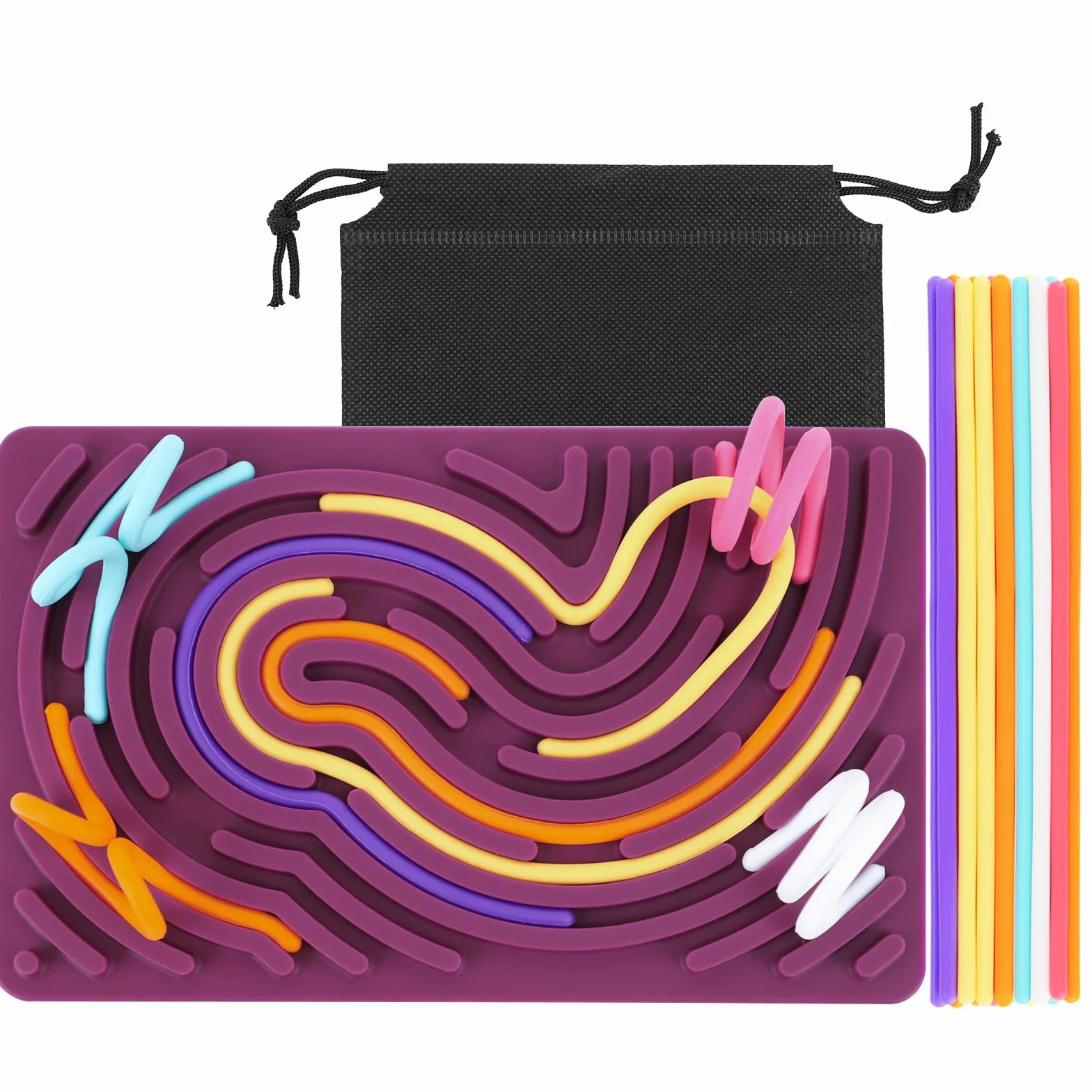 ddLUCK Sensory Activity Board, silikonowe zabawki antystresowe, łagodzące, łagodzące, koncentrujące, ADHD i autyzm, zabawki sensoryczne dla dzieci w wieku 3 lat i starszych i dorosłych z 20 strunami
