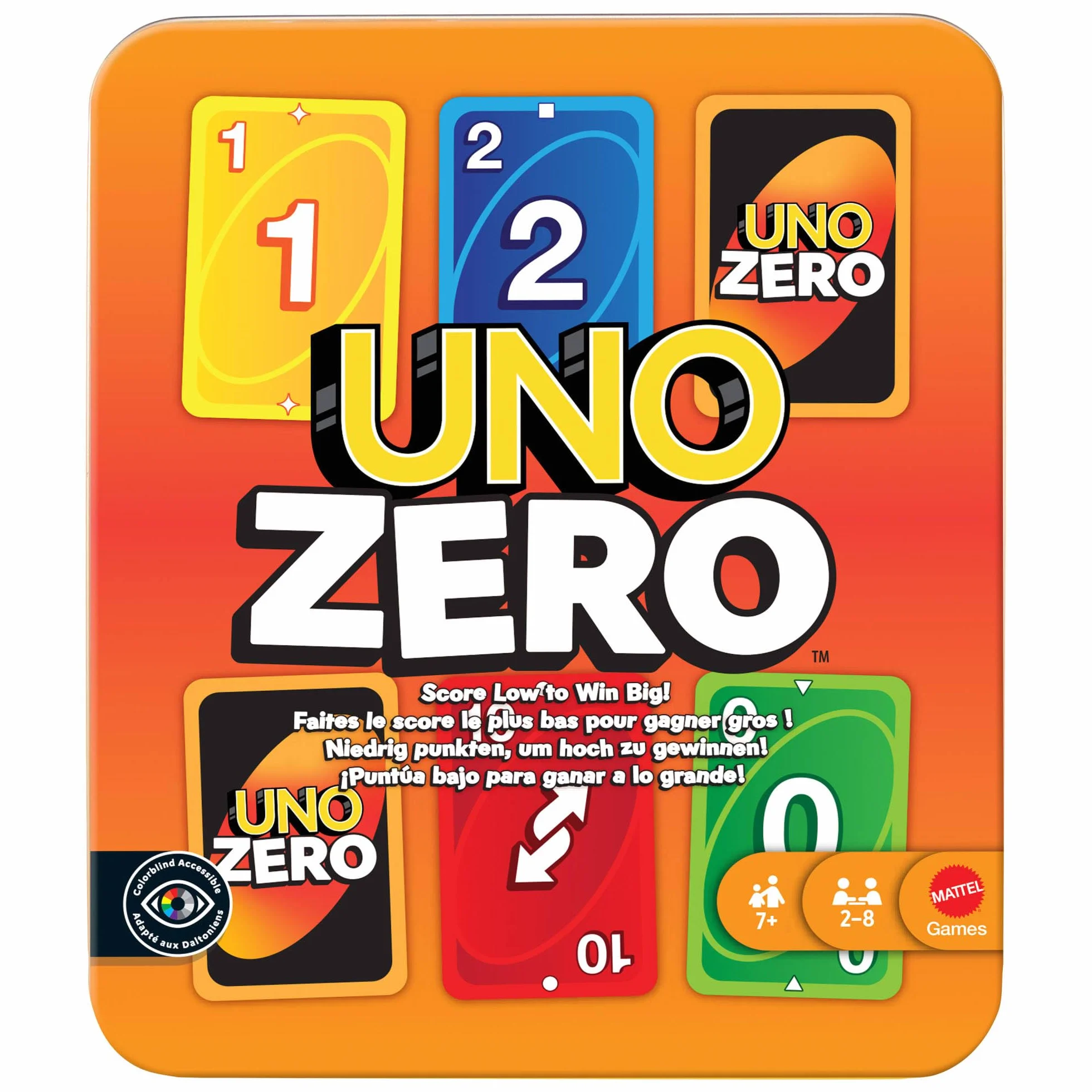 Mattel UNO Zero Gra karciana na wieczór gier dla dzieci, dorosłych i rodzin; karty do gry, talia i notes do obliczania wyników, od 2 do 8 graczy od 7 roku życia, JLK16