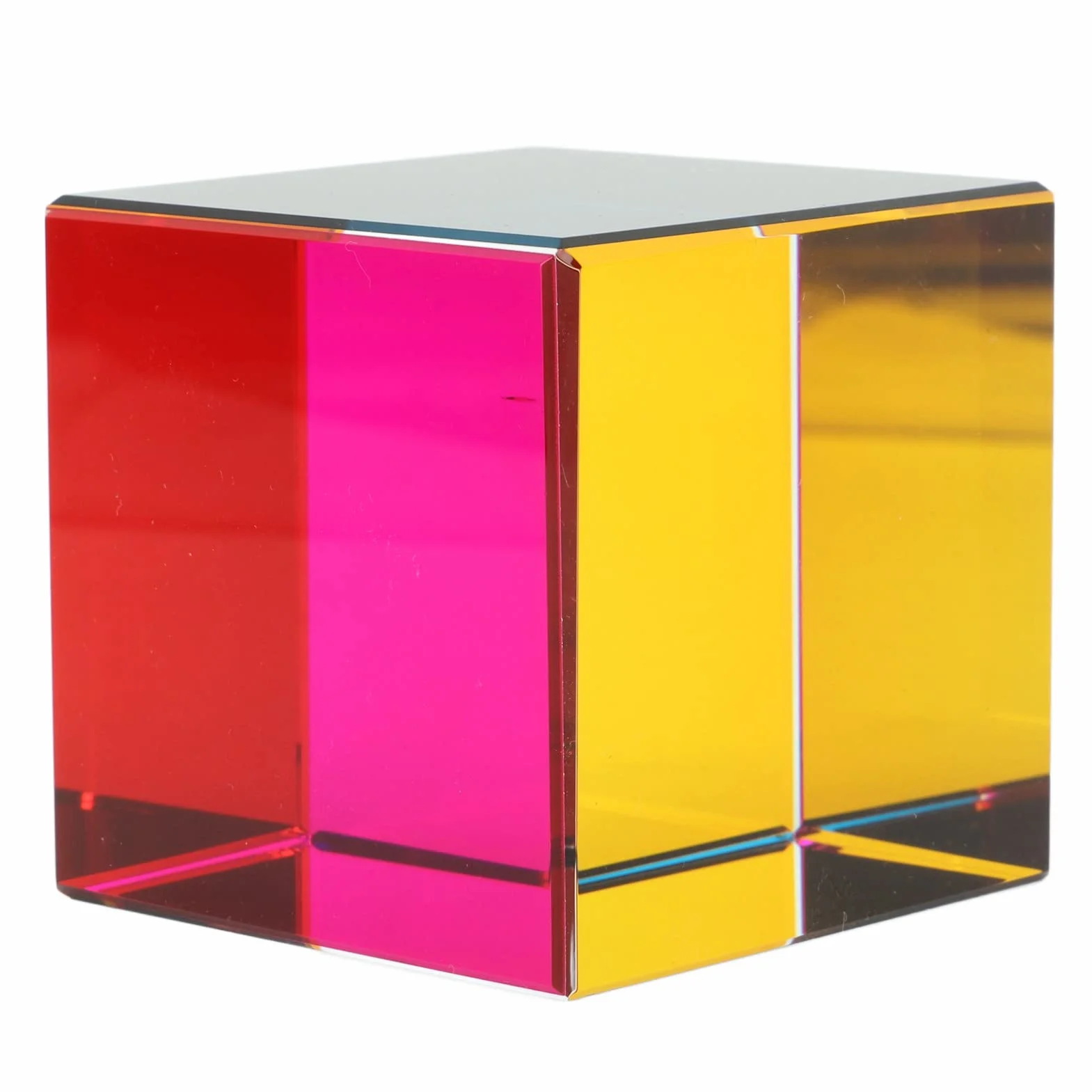 Kolorowa Kostka, Zabawki Fizyczne Tesseract Cube Szklana 6 Stron z lekkością do Ozdób na Stole (50MM)