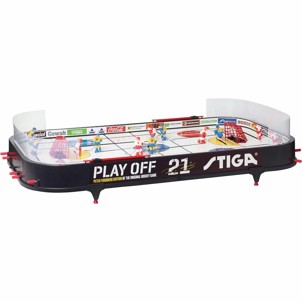 STIGA Blat Rod Hockey Game Play Off 21 – klasyczna akcja hokeja na lodzie z ulepszonymi funkcjami, łatwy montaż, zawiera 2 krążki - zabawa dla wszystkich grup wiekowych