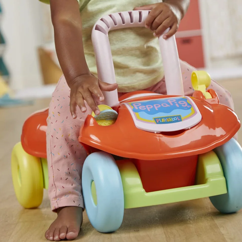 Playskool Step Start Walk N Ride Peppa Pig Zabawka do Pchania i Ciągnięcia, Wielokolorowy, Od 9 miesięcy