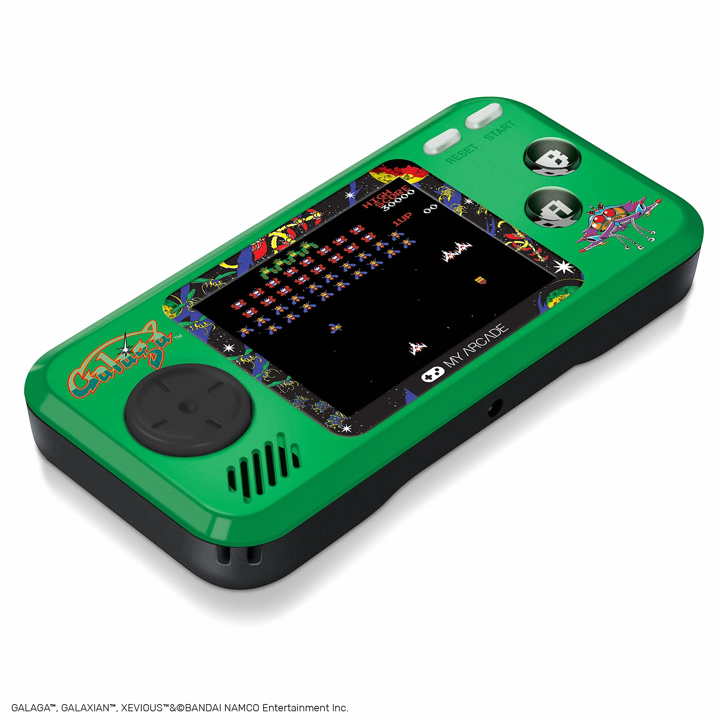 My Arcade Galaga Konsola do Gier Typu Plug & Play, Zielony, 2.75"