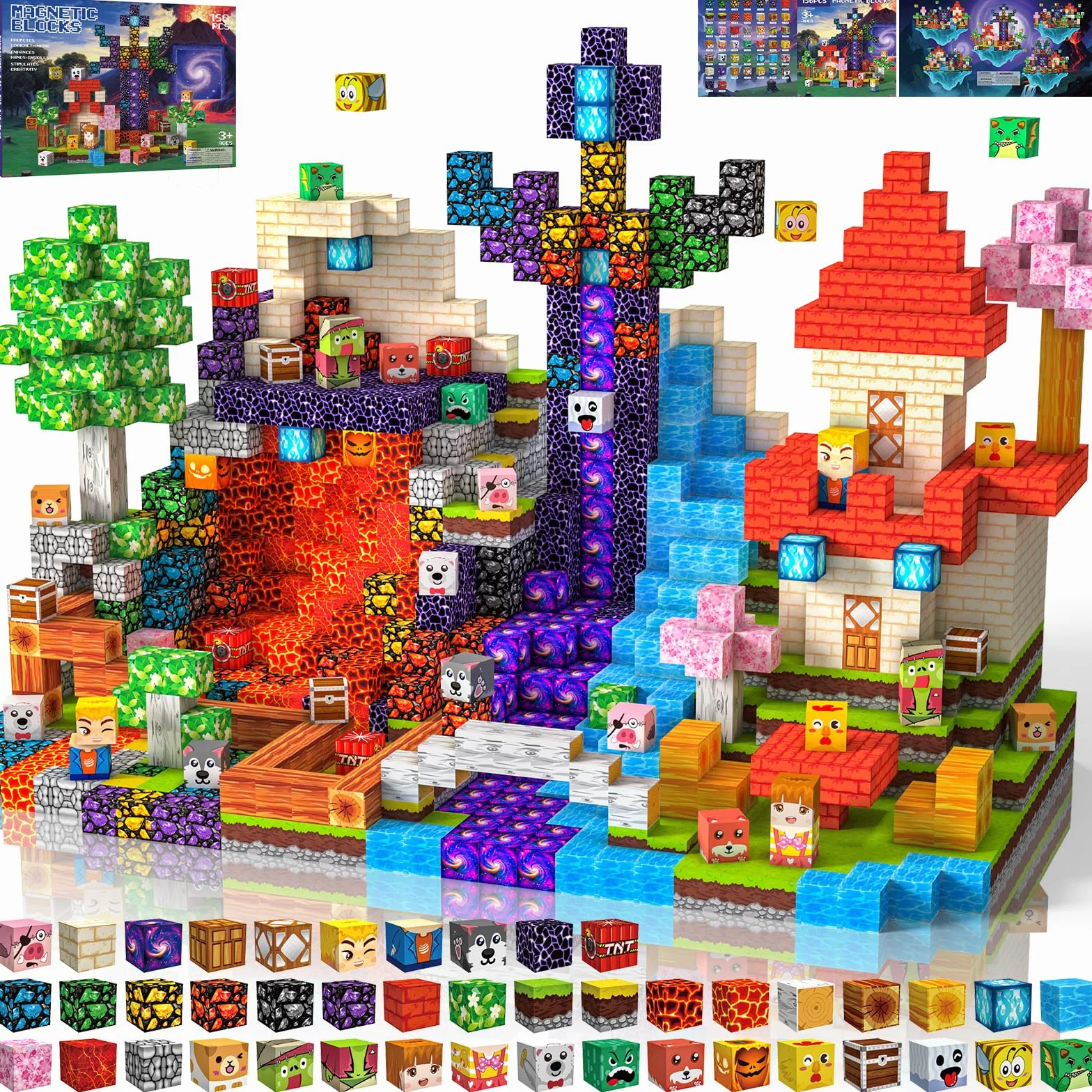 Klocki Magnetyczne 150 PCS 2CM STEM Montessori Zabawki Sensoryczne dla 3-12 lat Chłopcy Dziewczynki