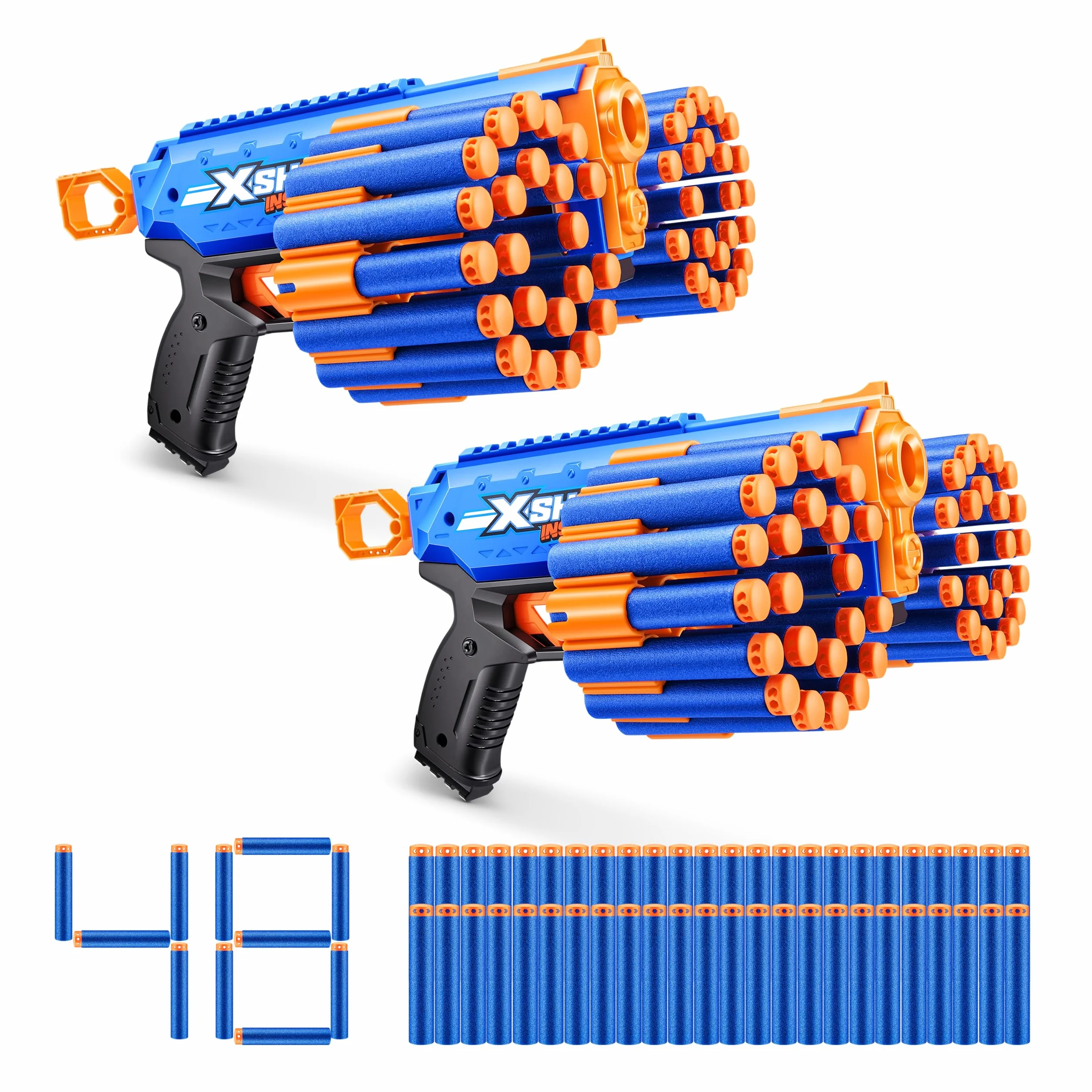 XSHOT Insanity Manic Blaster Dual Pack by ZURU with 48 Darts, Air Pocket Technology Darts and Dart Storage, Outdoor Toy for Boys and Girls, Teens and Adults