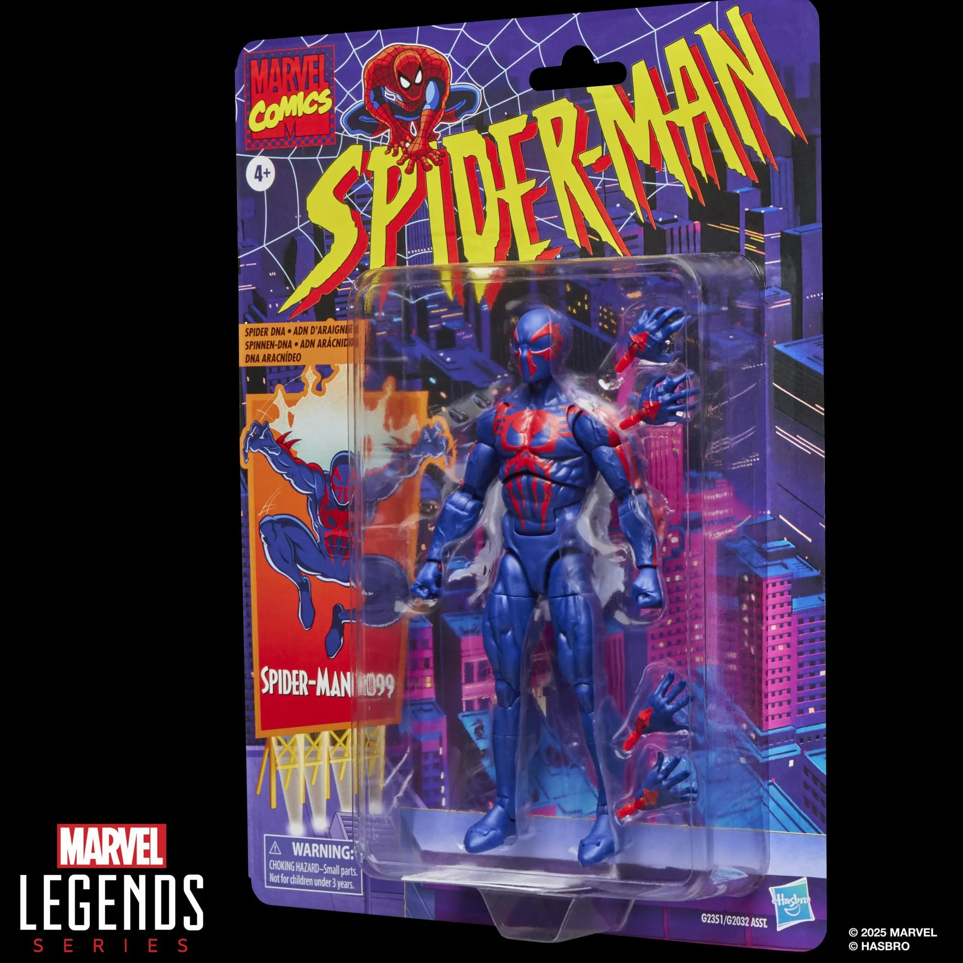 Spider-Man 2099 z serii Marvel Legends, 15-centymetrowa figurka kolekcjonerska z komiksów z kartą retro
