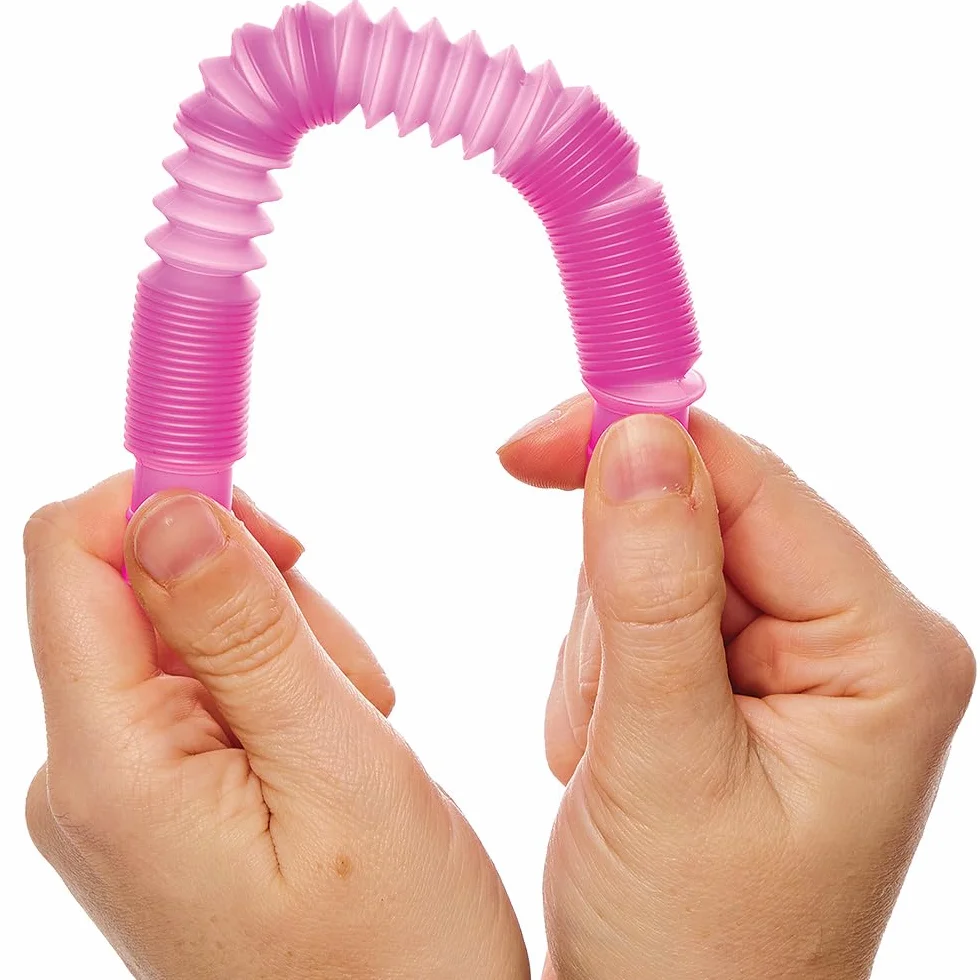 Baker Ross FN225 Pop Tube Fidget Toys - zestaw 12 zabawnych zabawek na przyjęcia dla dzieci