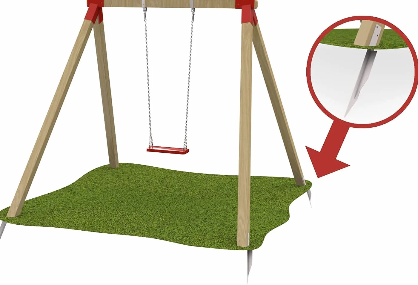 TRIBECCO® 4 x kotwa do huśtawki, kotwa gruntowa do huśtawki, do stabilizacji, kotwy gruntowe do domków zabaw, wież zabaw, huśtawek itd.