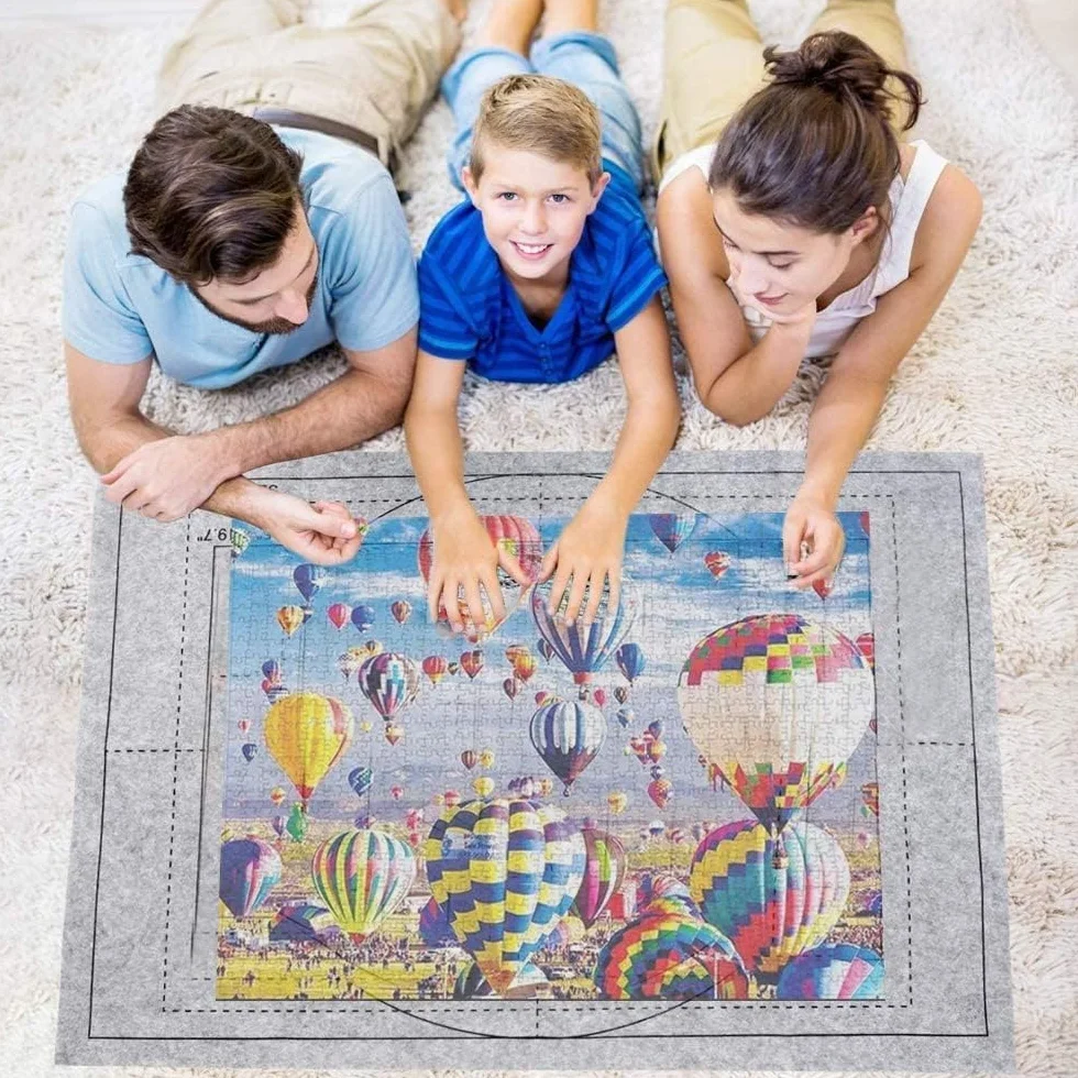 Celawork Mata puzzli do BIS 200, 500, 1000 elementów - podkładka pod puzzle, mata rolowana do przechowywania (czarna, do 1000)