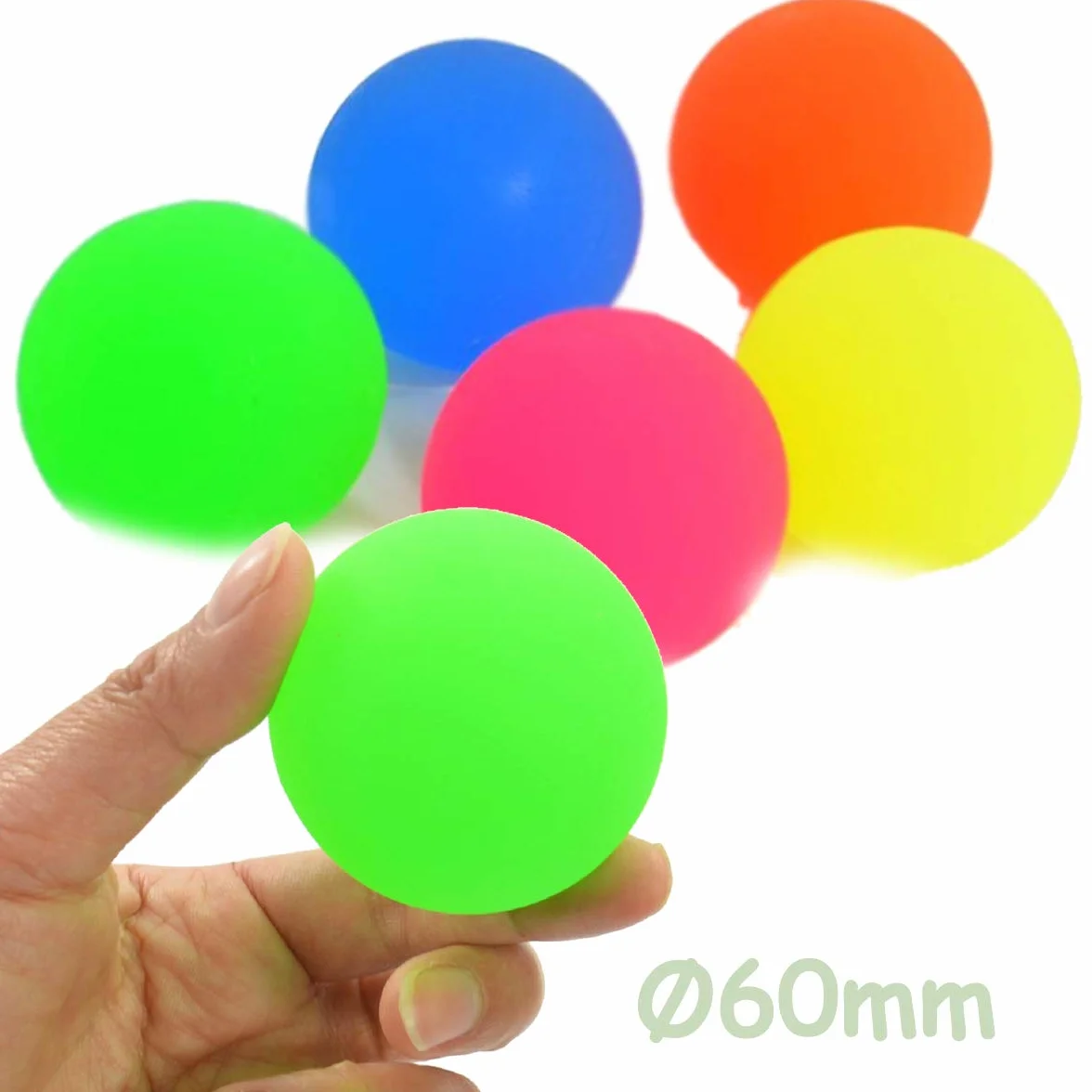 3 x Flummi duża gumowa piłka neonowa XL ok. 60 mm kolorowa piłka do zabawy dla dzieci