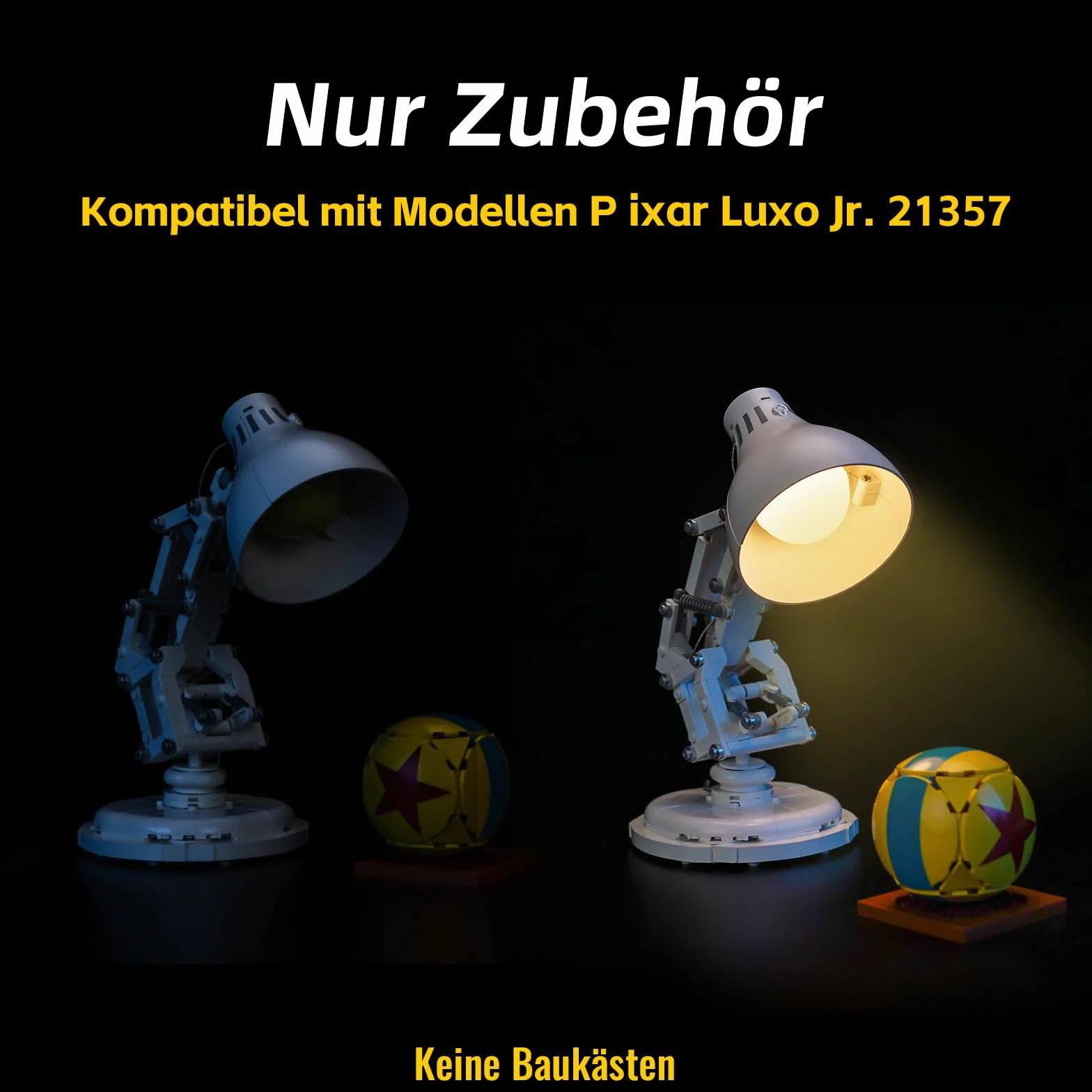 Wersja z zestawem do sterowania światłem kompatybilna z Lego 21357 Ideas Disney Pixar Luxo Jr. Zestaw oświetlenia LED do kreatywnych zabawek (nie Lego)
