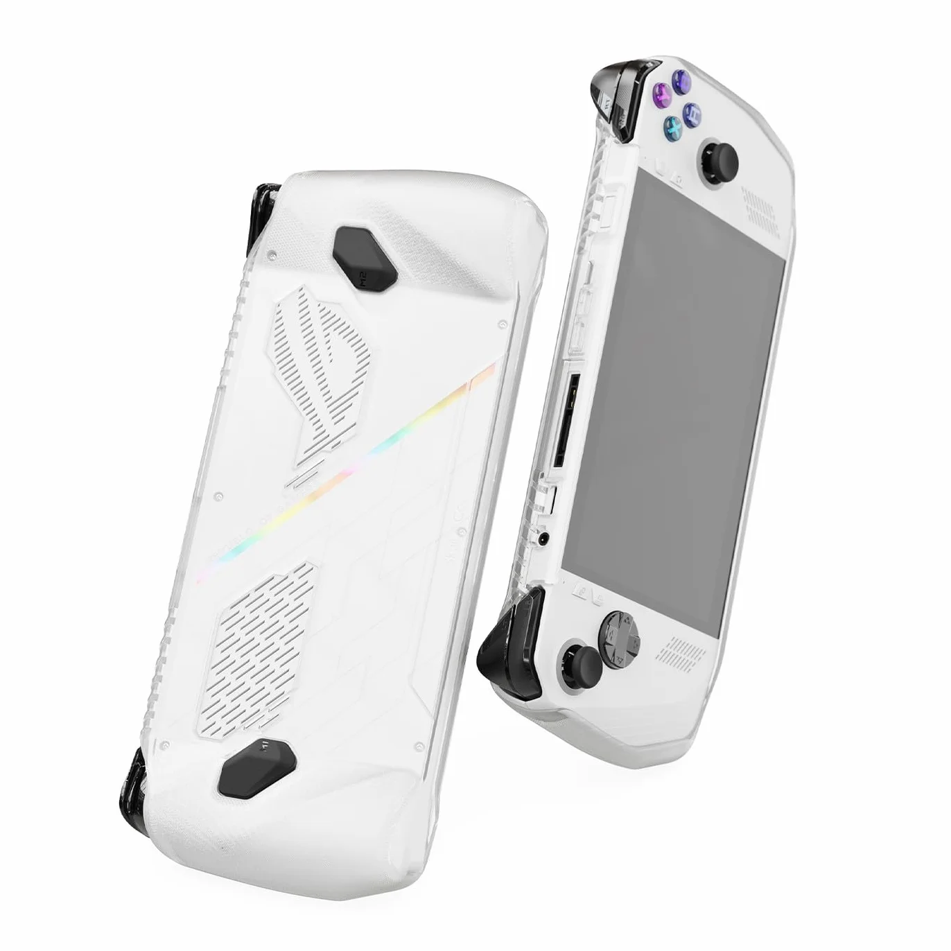 Skull & Co. GripCase Ally for ROG Ally: A Soft Protective Case with Textured Grips Full Protection and Stand, Absorption Non-Slip and Anti-Scratch Cover Design - Frosted Clear