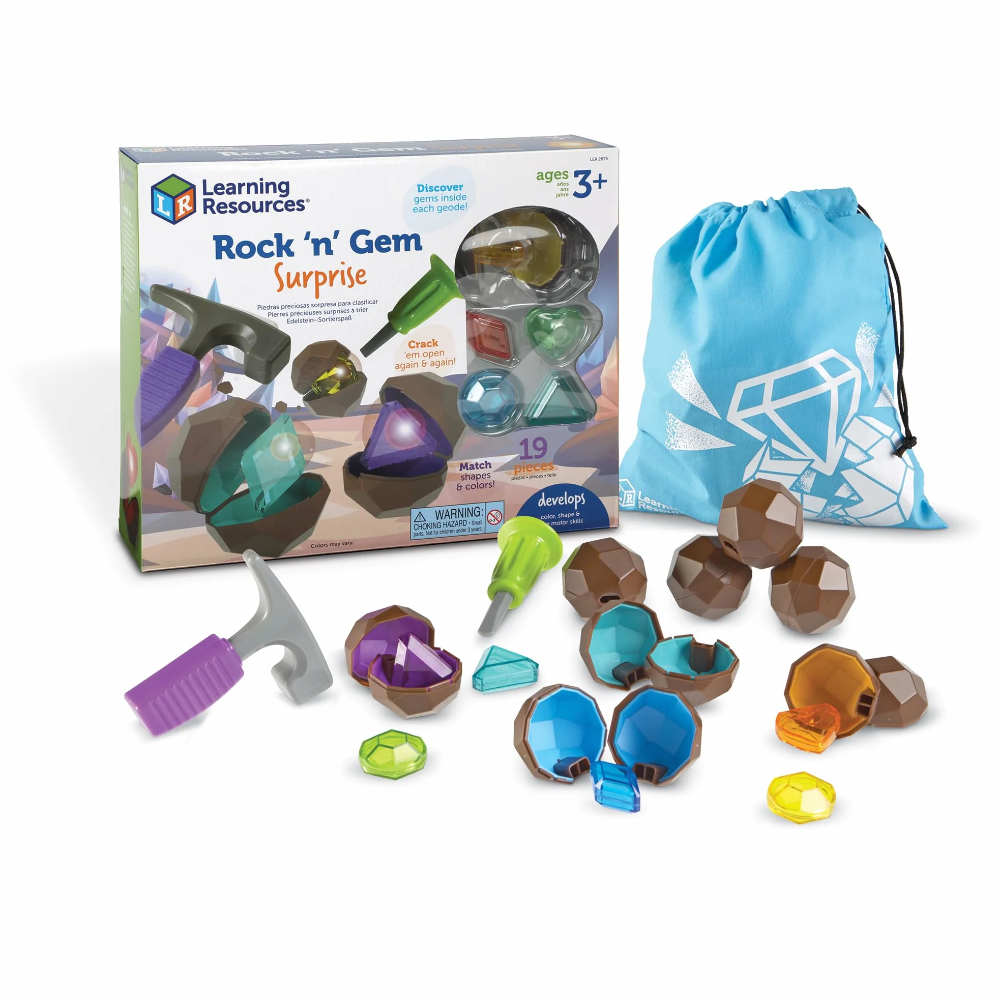 Learning Resources Rock 'n' Gem Niespodzianka Zestaw 19-Kawałek