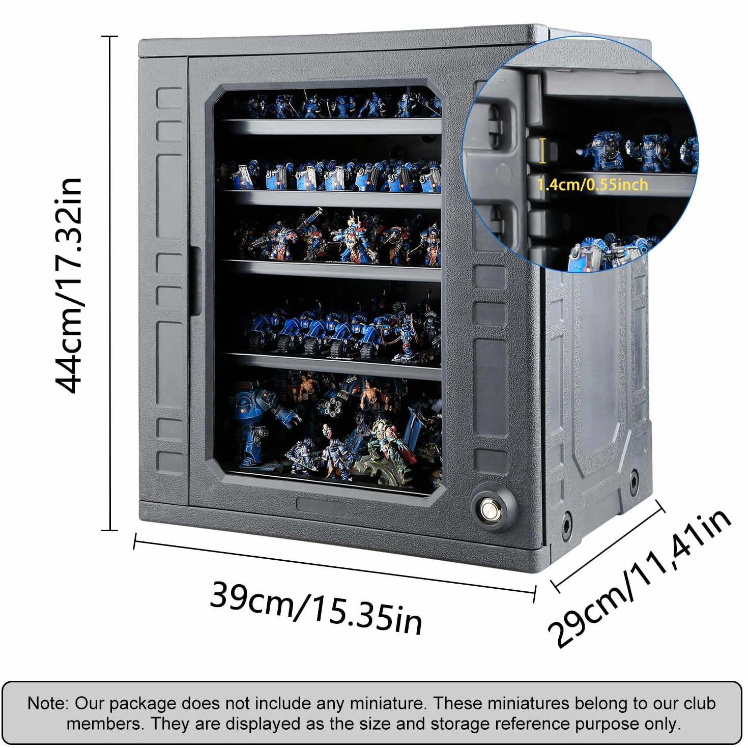 Jucoci Miniaturowe Etui do Przechowywania Miniatur Walizka Transportowa Duży Rozmiar ze Światłem