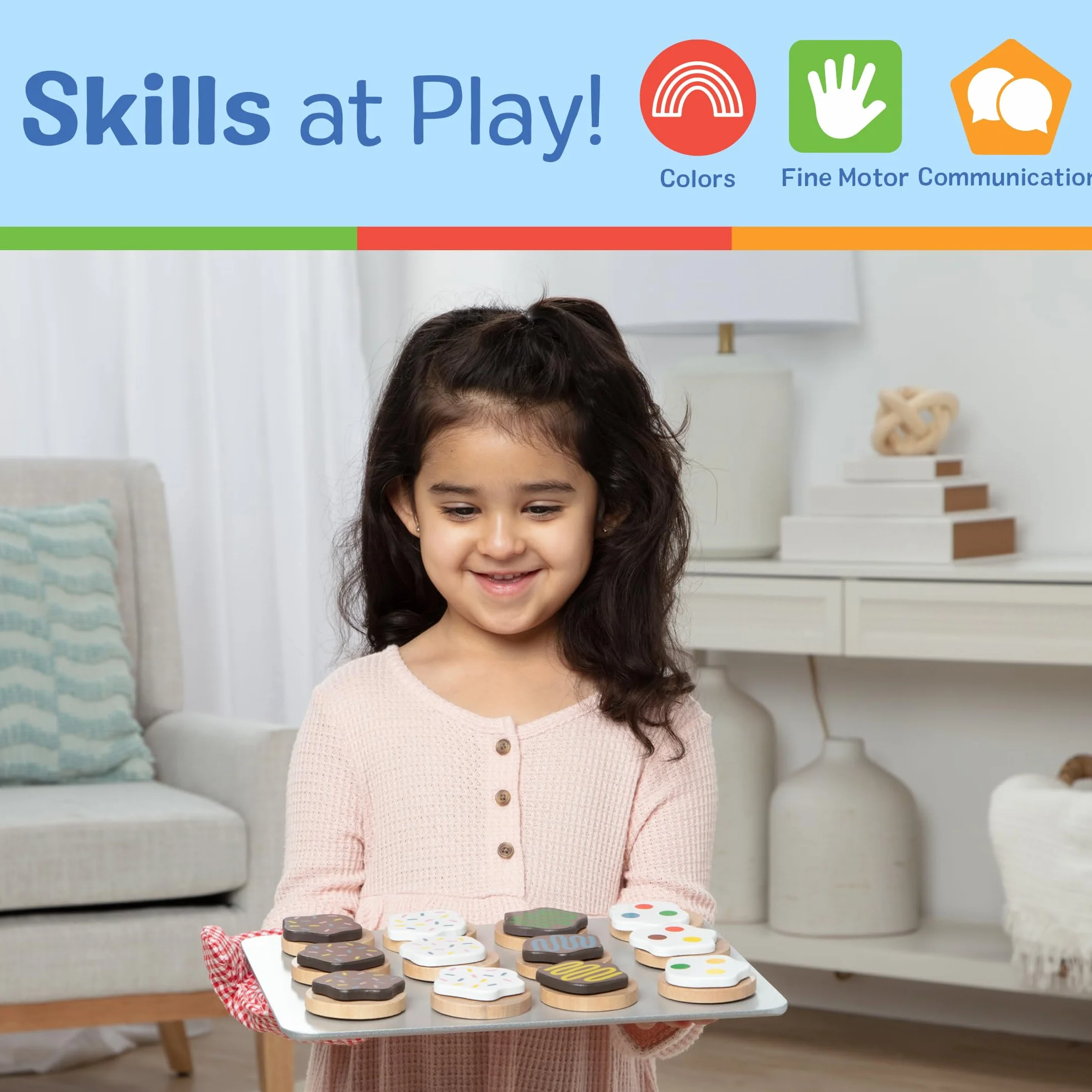 Melissa & Doug drewniany zestaw z ciasteczkami Zabawa Imaginacyjna Drewniane zabawki jedzenie 3+ Prezent dla chłopca lub dziewczynki