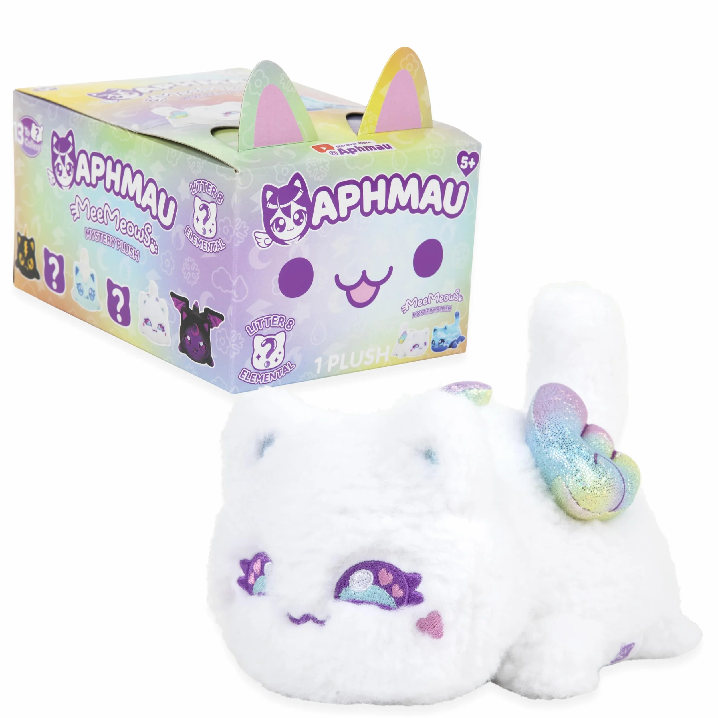 Aphmau MeeMeow Mystery Plush 15.2 cm – seria 8, kanał gier YouTube Minecraft, Blind Box, 1 z 8 możliwych, zabawny element MeeMeows inspirowany Minecraftem, oficjalny produkt