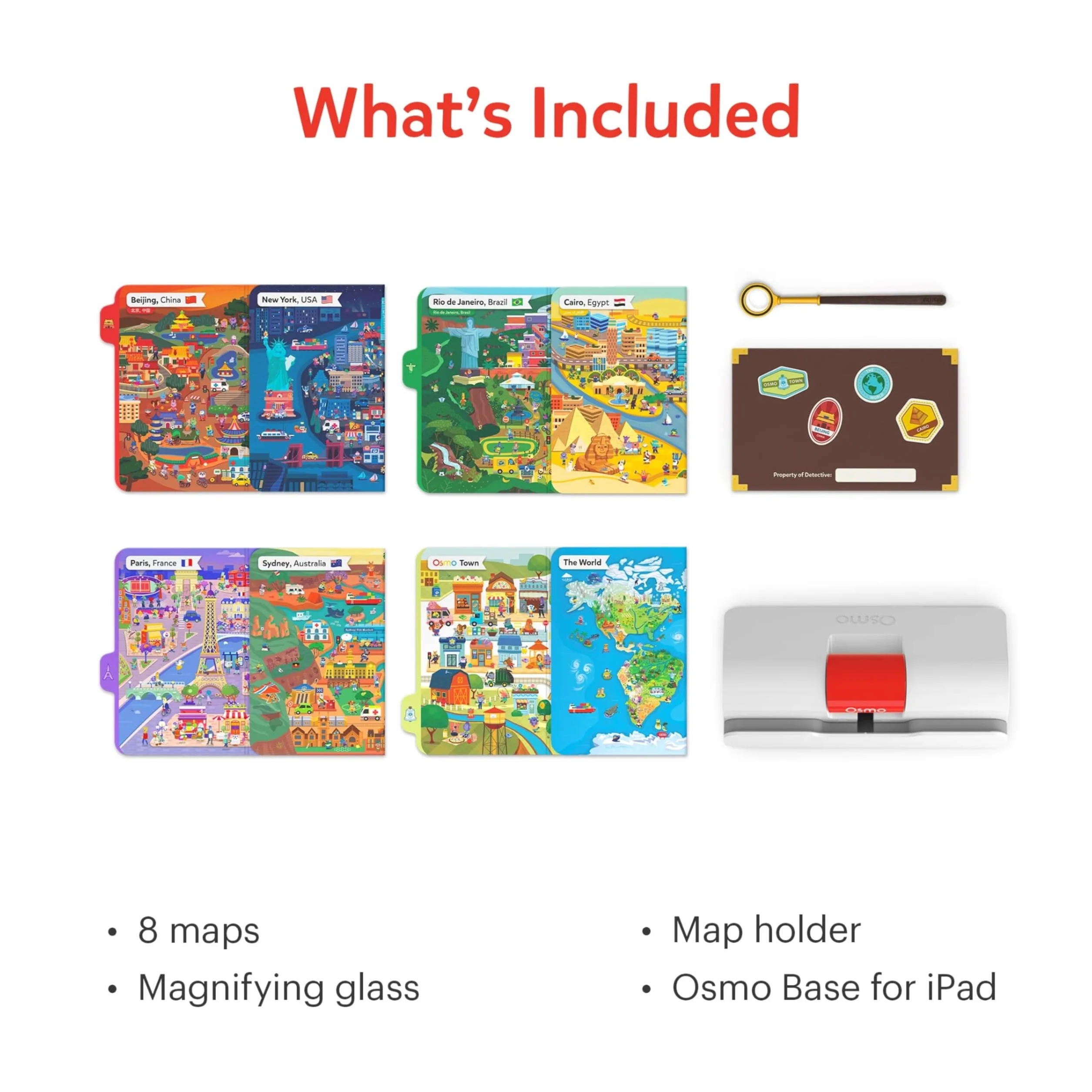 Osmo - Detective Agency - Ages 5-12 - Solve Global Mysteries - STEM Toy - For iPad or Fire Tablet (Osmo Base Required)