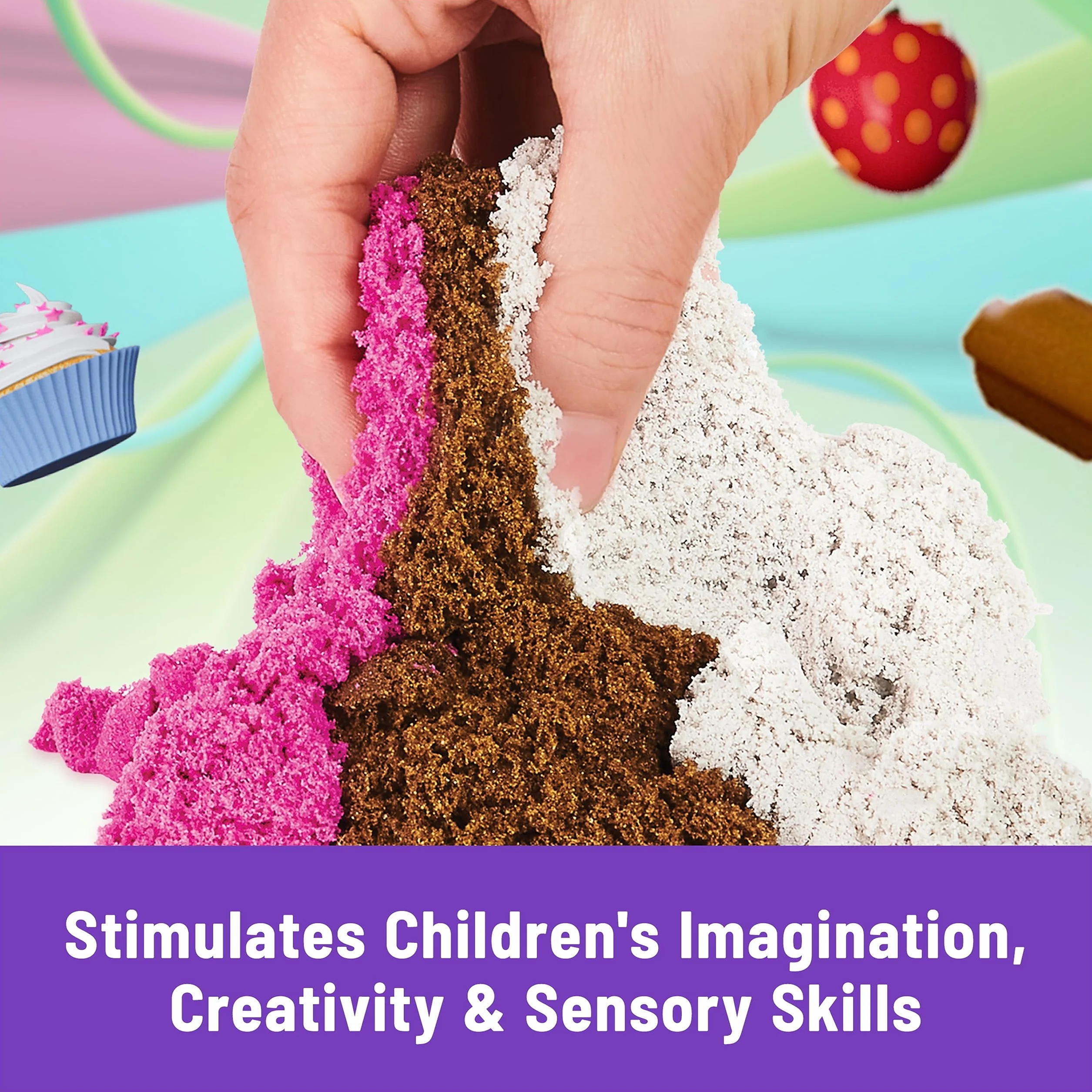 Kinetic Sand Lodowe specjały zestaw 3 kolorów pachnącego piasku kinetycznego z akcesoriami