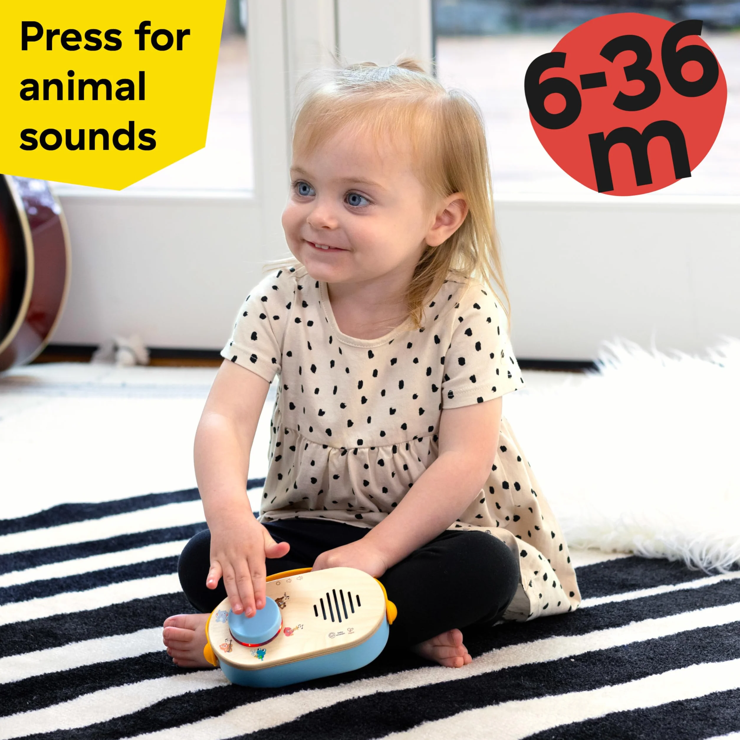 Baby Einstein + Hape, Discovery Radio, zabawka radiowa z muzyką i światłami, przez 6 miesięcy i dłużej