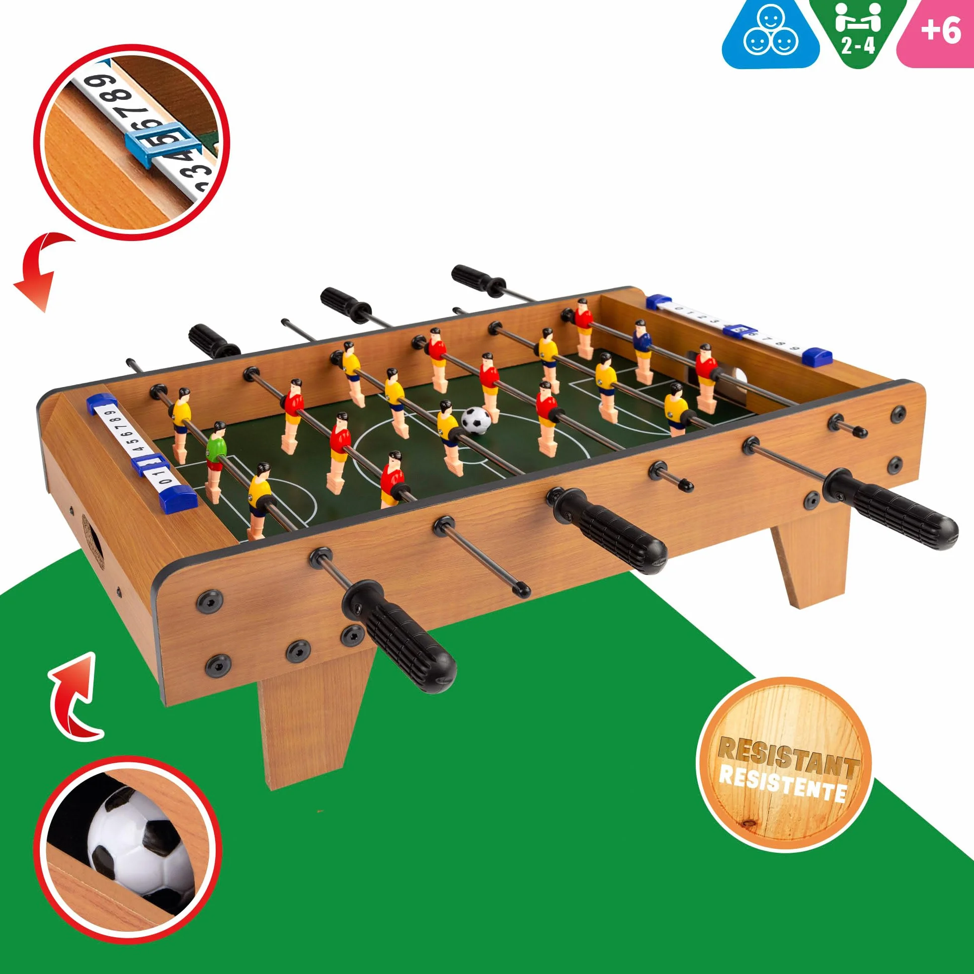 Color Baby CBGames drewniane piłkarzyki 60 x 30 x 20 cm od 6 lat