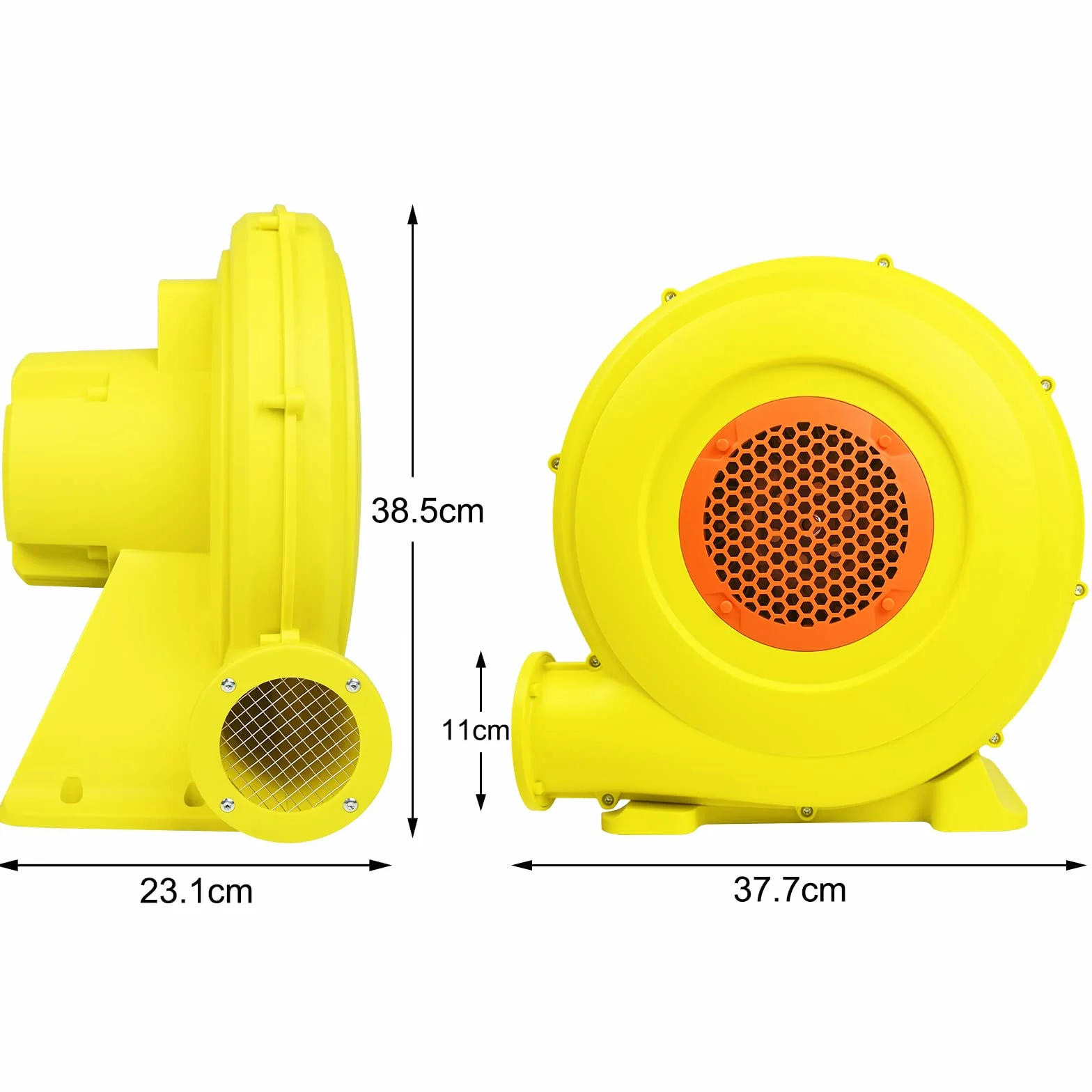 NAIZY Dmuchawa powietrza 750 W do zamku dmuchanego, 2100 Pa, 580 m³/h, elektryczny wentylator promieniowy z gwoździami podłogowymi, nadmuchiwana zabawka, pompa turbo
