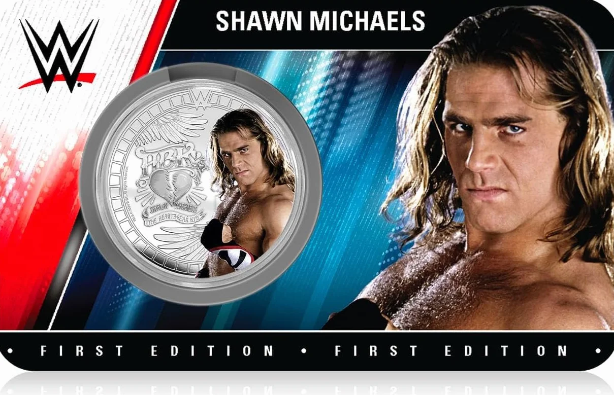 FANTASY CLUB Shawn Michaels WWE 32 mm Oficjalna moneta kolekcjonerska – hołd dla łamaczy serc – limitowana edycja dla fanów i kolekcjonerów