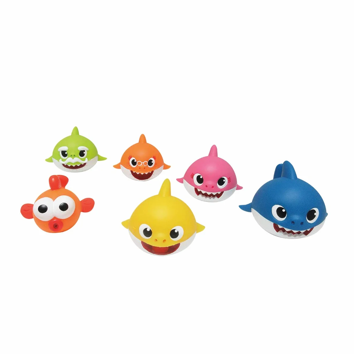 S.O.D Baby Shark Zabawki Do Kąpieli, Wielokolorowy, 6 Sztuk, 48821