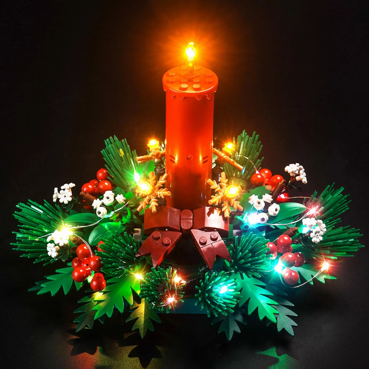 Zestaw świateł LED kompatybilny z Lego Christmas Table Decoration (nie jest to model), zestaw oświetleniowy kompatybilny z 40743 Christmas Table Decoration, kreatywna zabawka