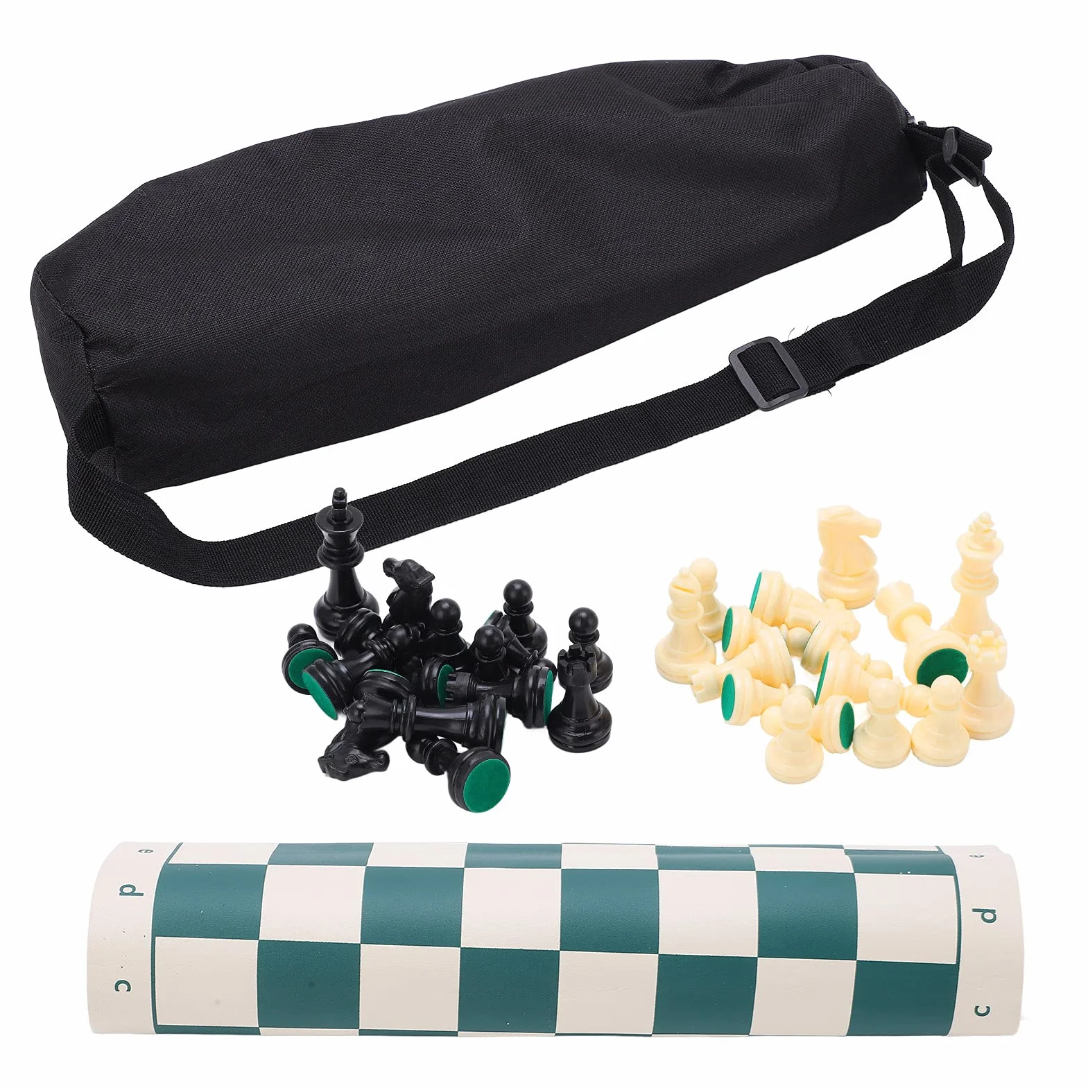 Tyenaza Portable Chess, PVC Portable Chess Travel Folding Sets Indoor Outdoor Play Relaxation