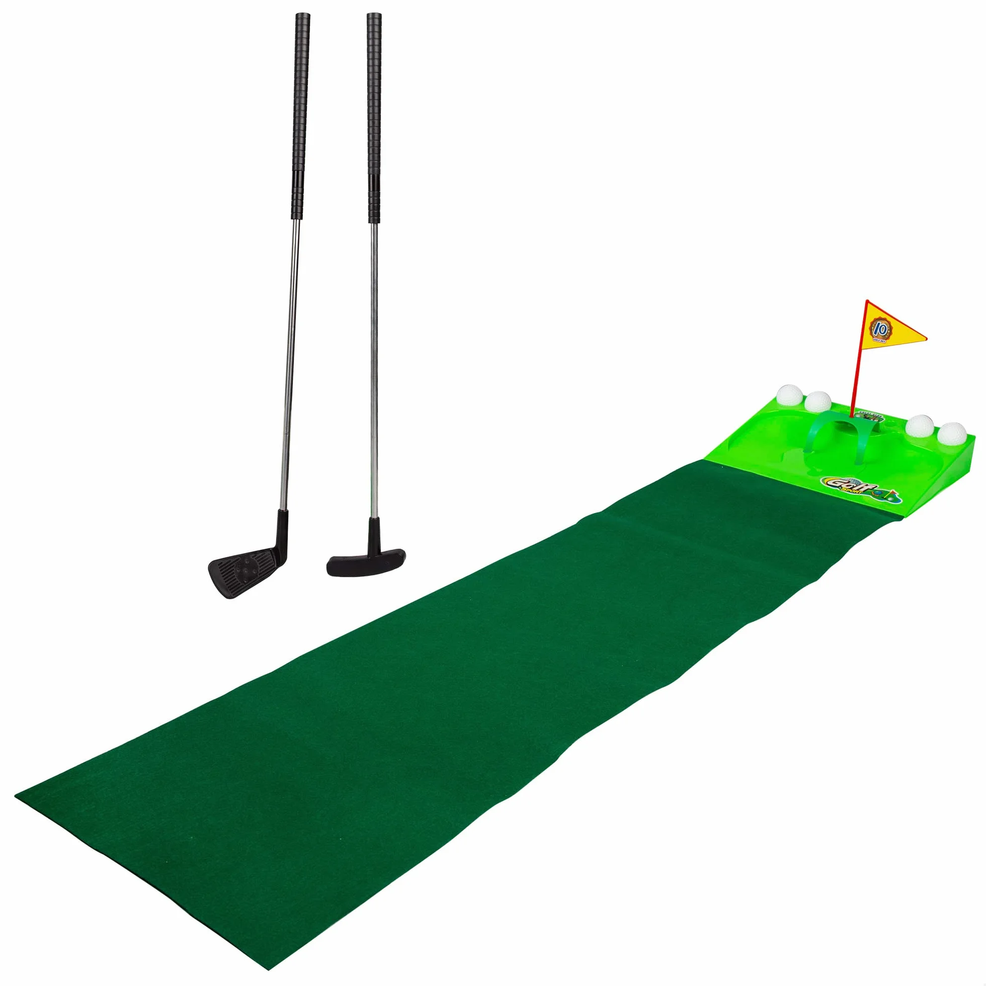 COLORBABY 49992 - CB Sports Golf Games for Kids, Mini Golf Zawiera 8 sztuk: kije golfowe, 4 piłki i dywan, gry sportowe, gry sportowe, gry na zewnątrz, gra w golfa dla dzieci