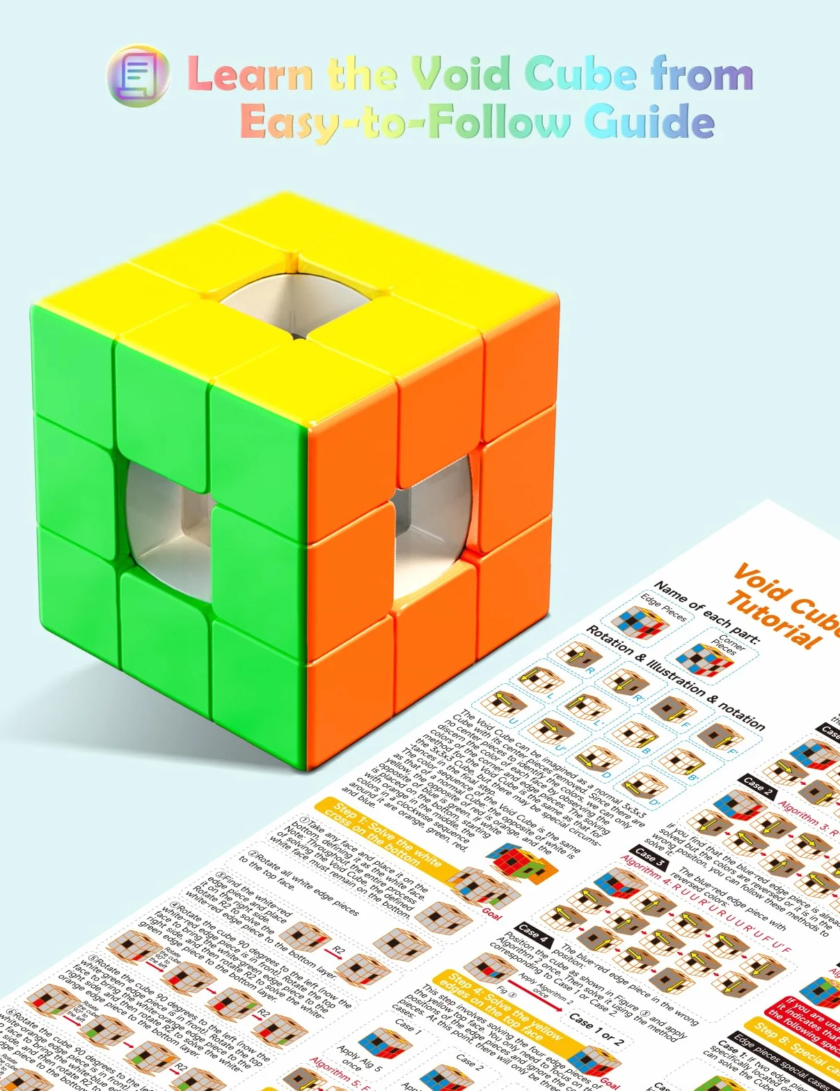 ROXENDA 3x3 speed cube pro magic cube - bez naklejek 3x3x3 pusta magiczna kostka z płynnym mechanizmem obrotowym, puzzle 3D z kolektorem Speed Cube