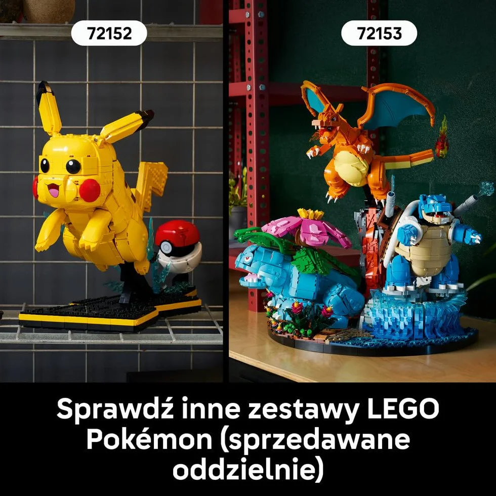 LEGO Pokémon Eevee, zestaw klocków konstrukcyjnych dla dorosłych, ruchoma figurka kolekcjonerska, szczegółowy model Pokémona, pomysł na prezent dla gracza, dla par i fanów gamingowych dekoracji 72151