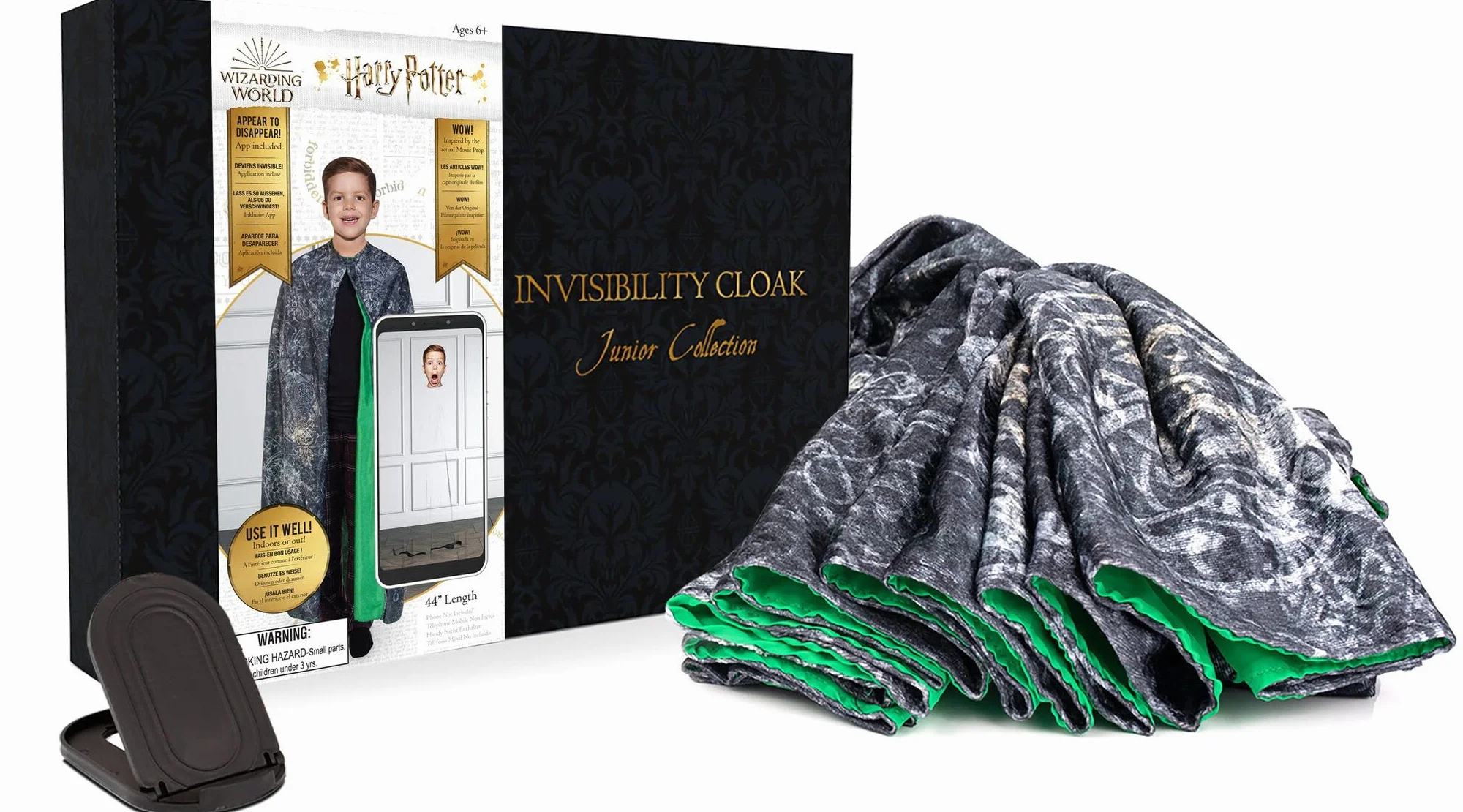 WOW! STUFF Harry'ego Pottera peleryna niewidzialna, peleryna juniora, oficjalne gadżety ze świata czarodziejów, przedmioty kolekcjonerskie, zabawki i prezenty, akcesoria do odgrywania ról lub