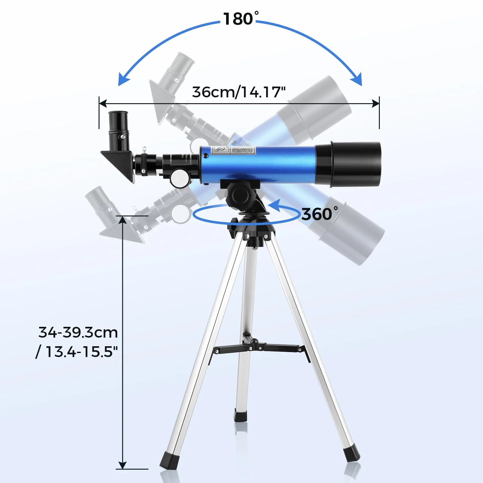 Cowiewie Teleskop dla dzieci, teleskopy, przestrzeń zewnętrzna, astronomia, początkujący, zawiera dwa okulary, przenośna luneta refraktorowa ze statywem, prezenty