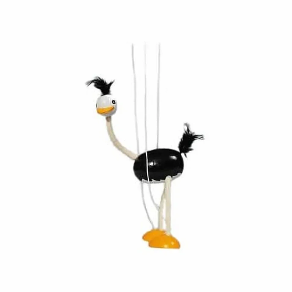 Marionette Strauß Holz 38 cm H Figur 33 cm